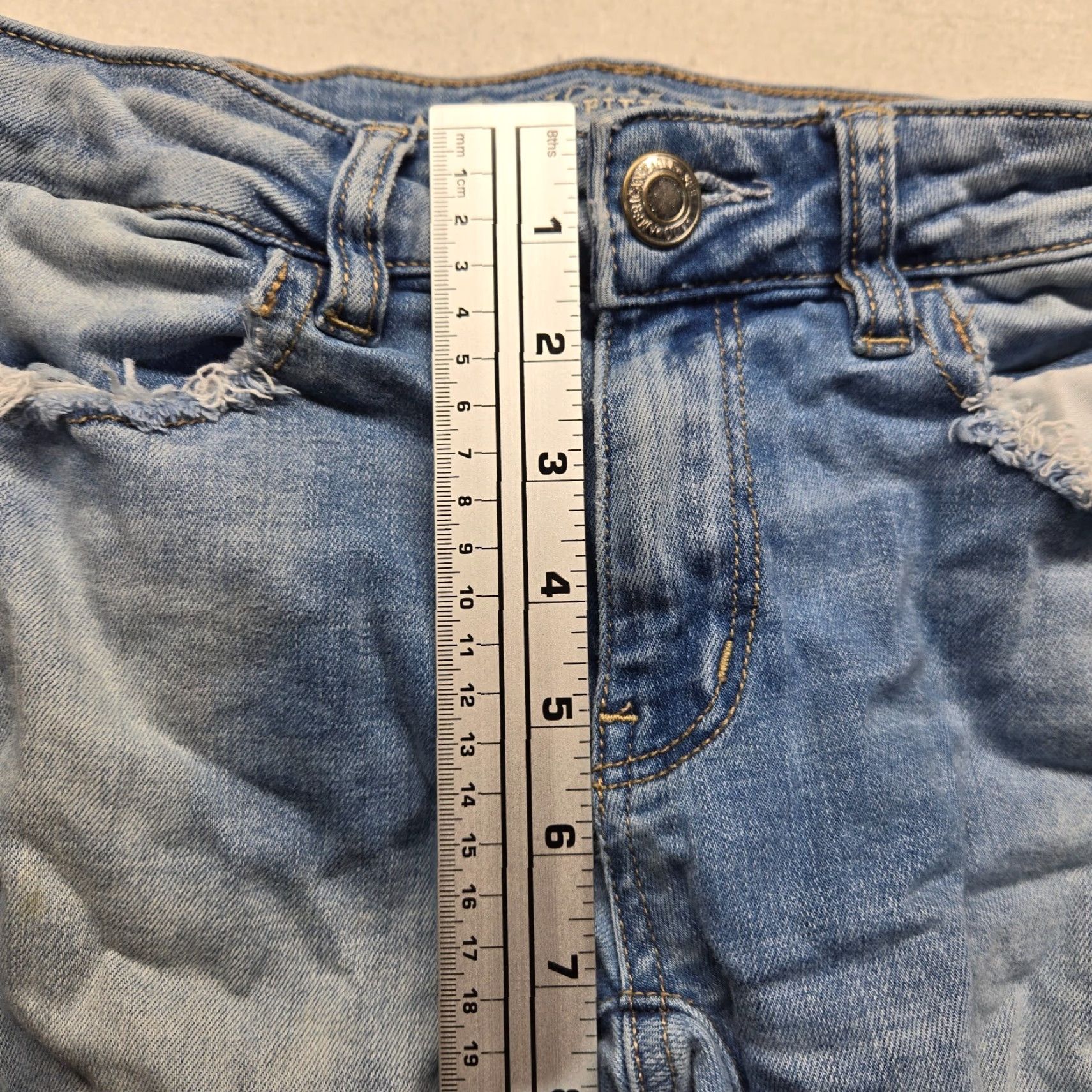 American Eagle Outfitters American Eagle Outfitters Jeans Jegging Super Stretch X Blue Denim Pants Destroyed Womens 2 Size 26" / US 2 / IT 38 - 7 Thumbnail