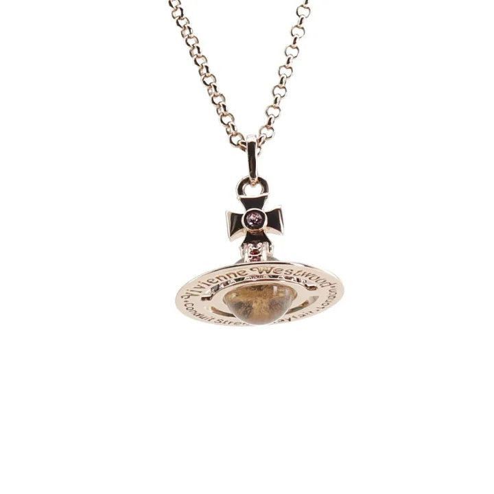 Vivienne Westwood Vivienne Westwood Brass Logo Necklace in Rose Gold -2507 Size ONE SIZE - 2 Thumbnail