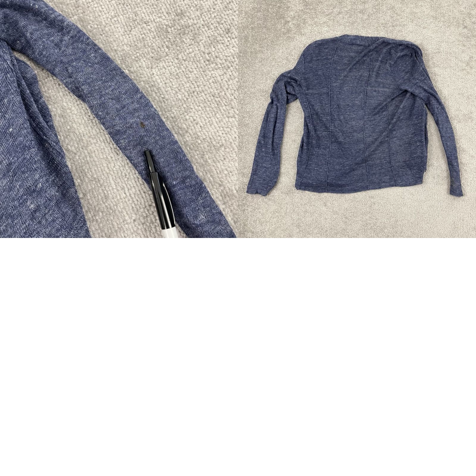 Eileen Fisher VINTAGE EILEEN FISHER Sweater Cardigan Womens Petite Small Blue Linen Knit Open Front Casual Size S / US 4 / IT 40 - 8 Thumbnail