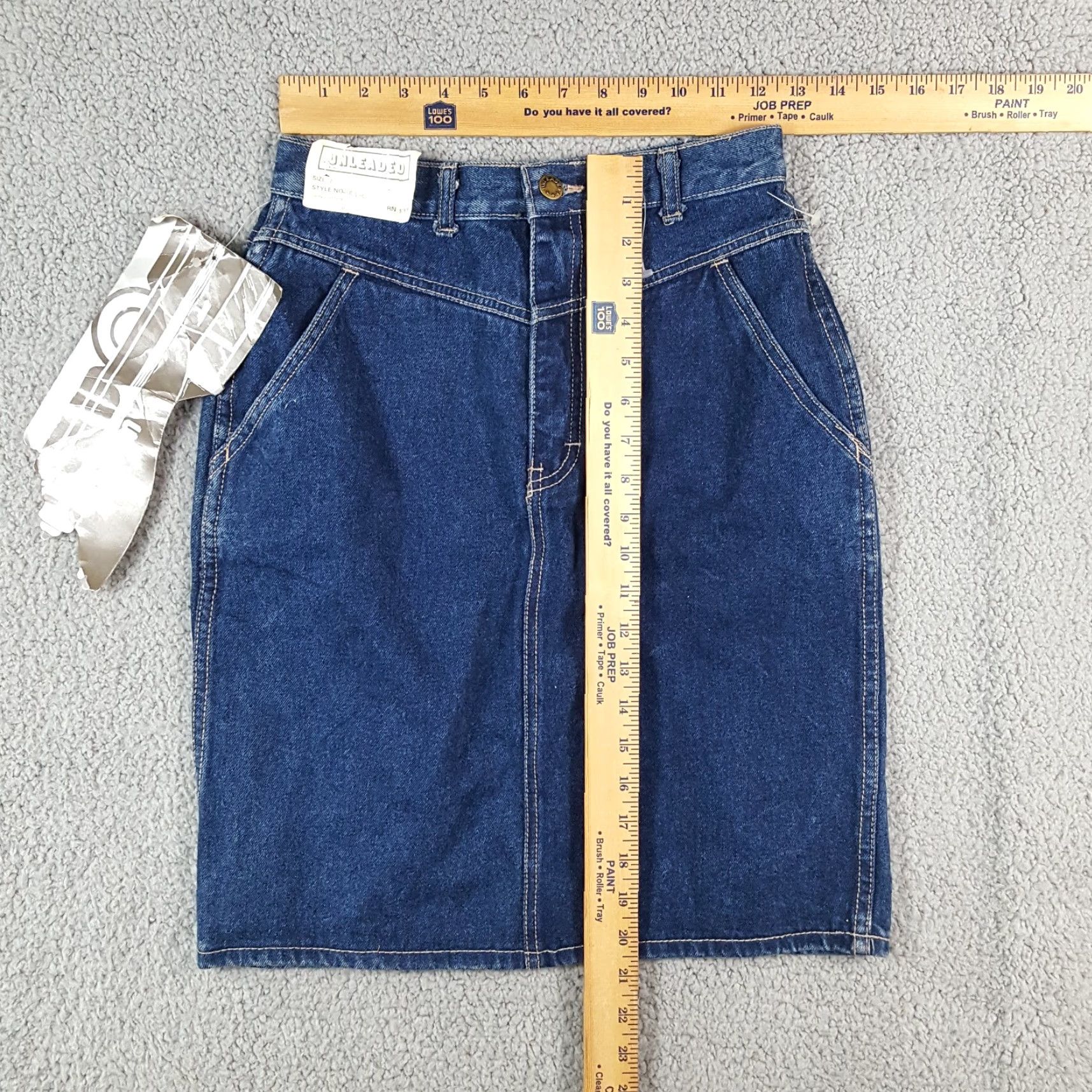 Vintage VINTAGE Unleaded 80s High Waist Denim Mini Skirt Women's Sz 7 Blue Biker Retro Size 28" / US 6 / IT 42 - 7 Thumbnail
