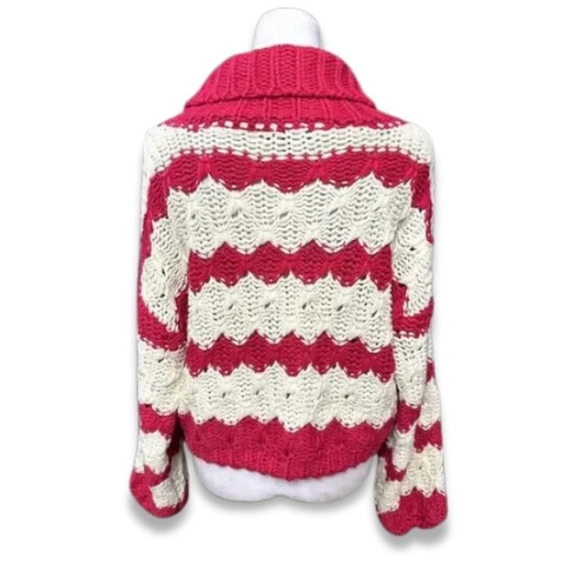 Other Gary Collective Preppy Striped Turtleneck Pink Cream Knit L Size L / US 10 / IT 46 - 5 Thumbnail