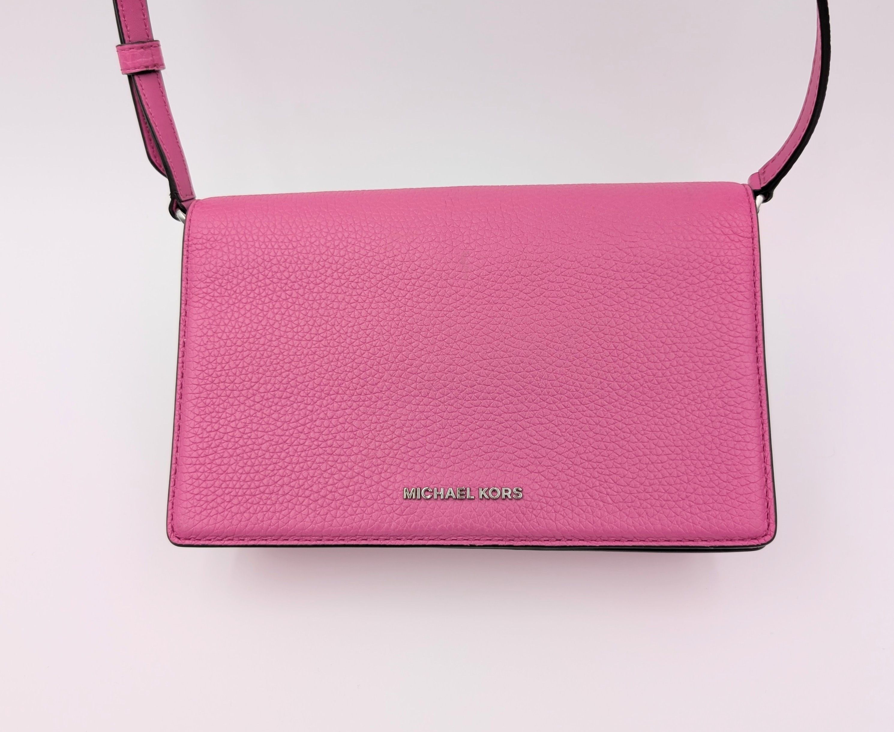 Michael Kors NWT Michael Kors Jet Set Med Flap Body Pebble Leather Pink Size ONE SIZE - 1 Thumbnail