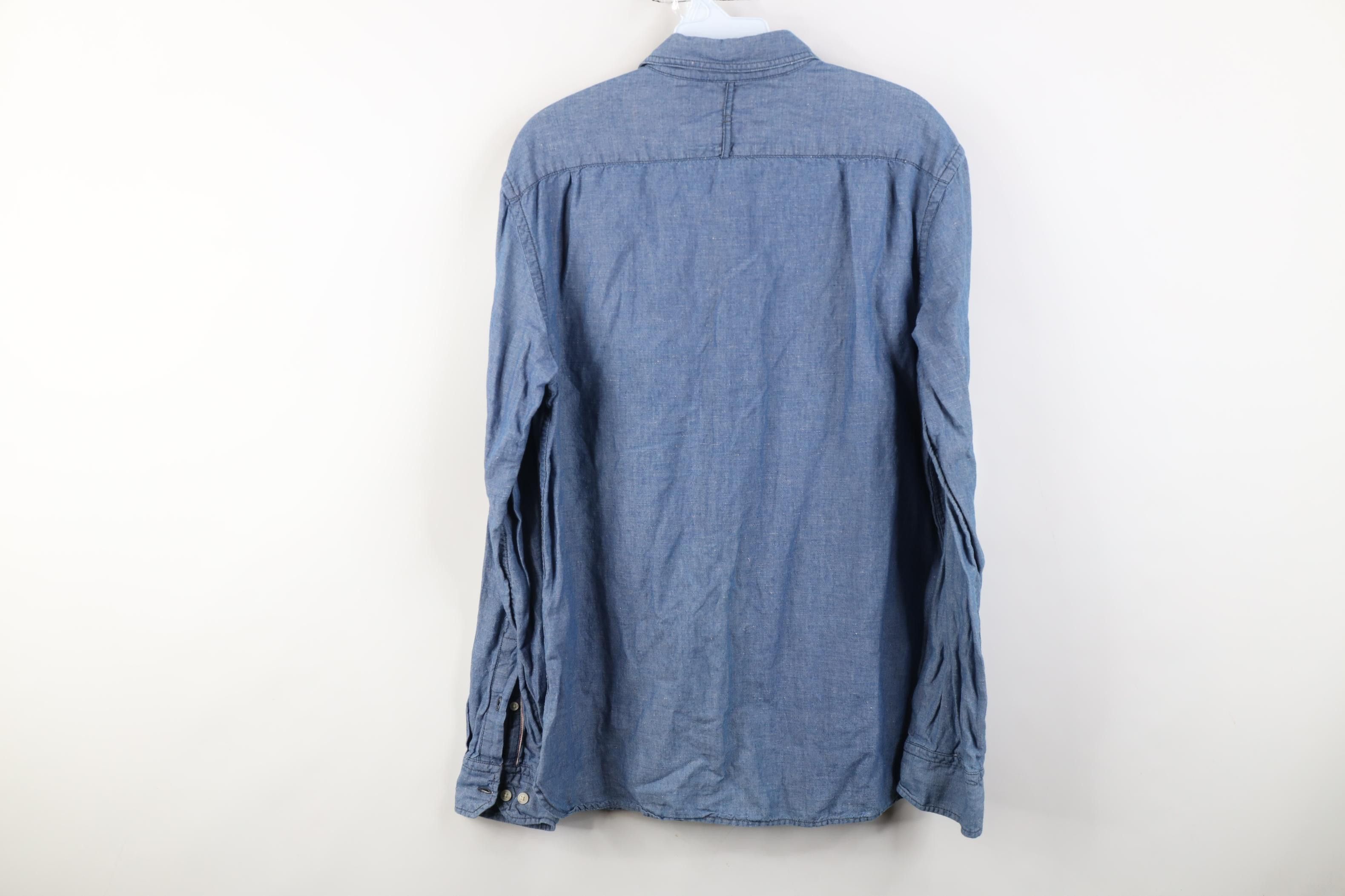 Banana Republic Banana Republic Chambray Linen Blend Collared Button Shirt Size US M / EU 48-50 / 2 - 10 Thumbnail