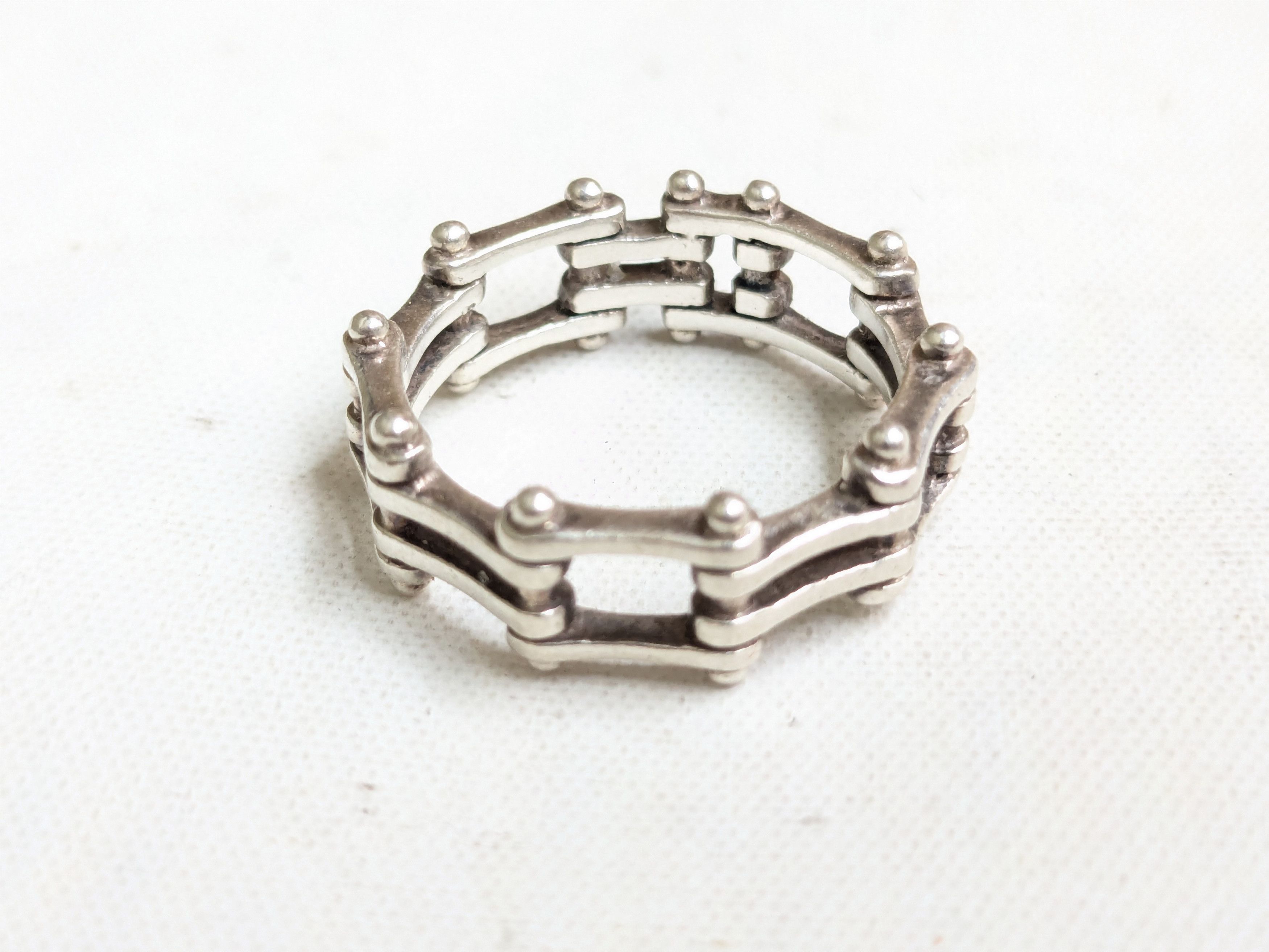 Jewelry Sterling Silver Ring Bikechain 9.75 Size ONE SIZE - 2 Thumbnail