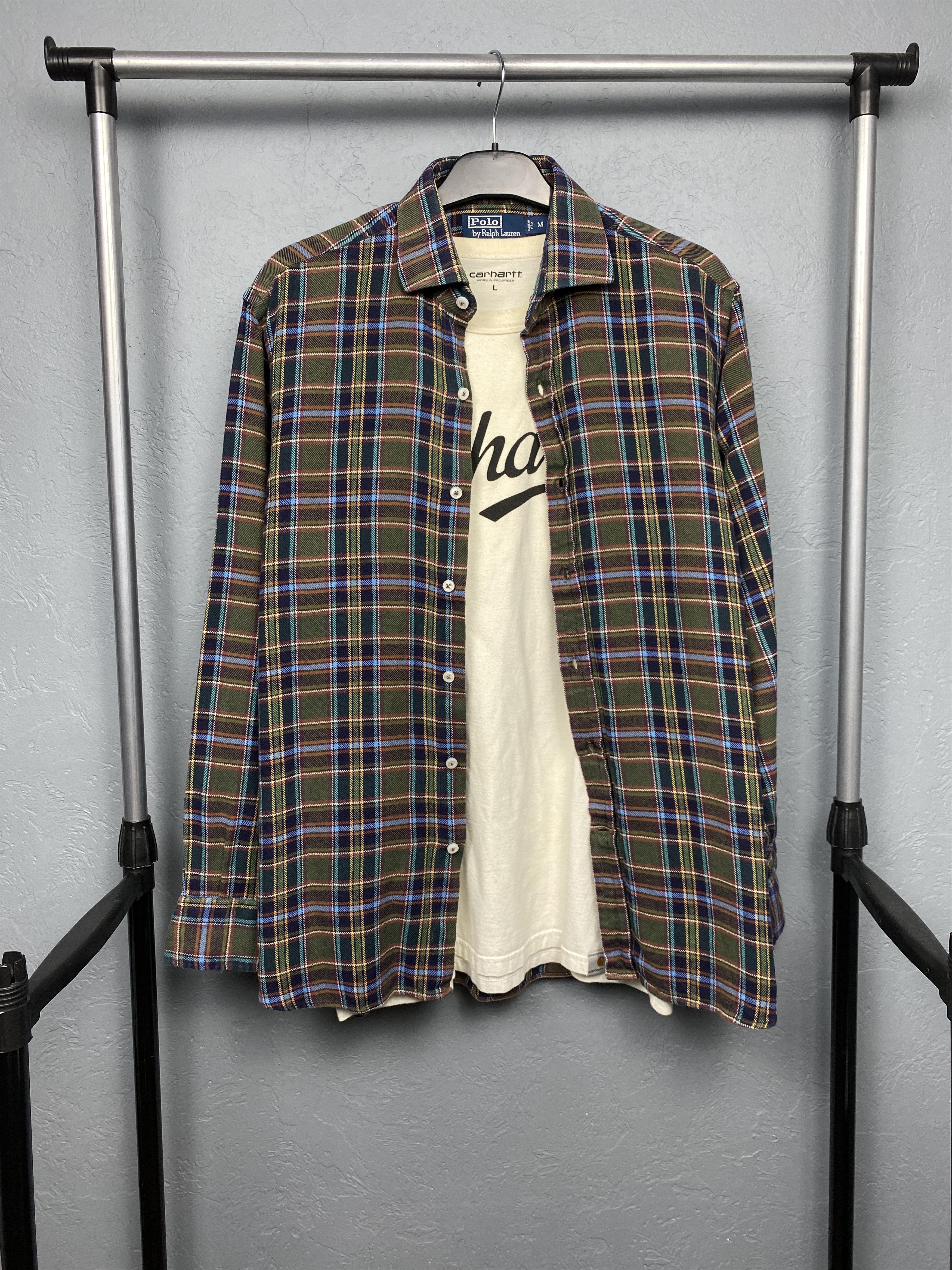 Polo Ralph Lauren Vintage Mens Flannel Plaid Shirt