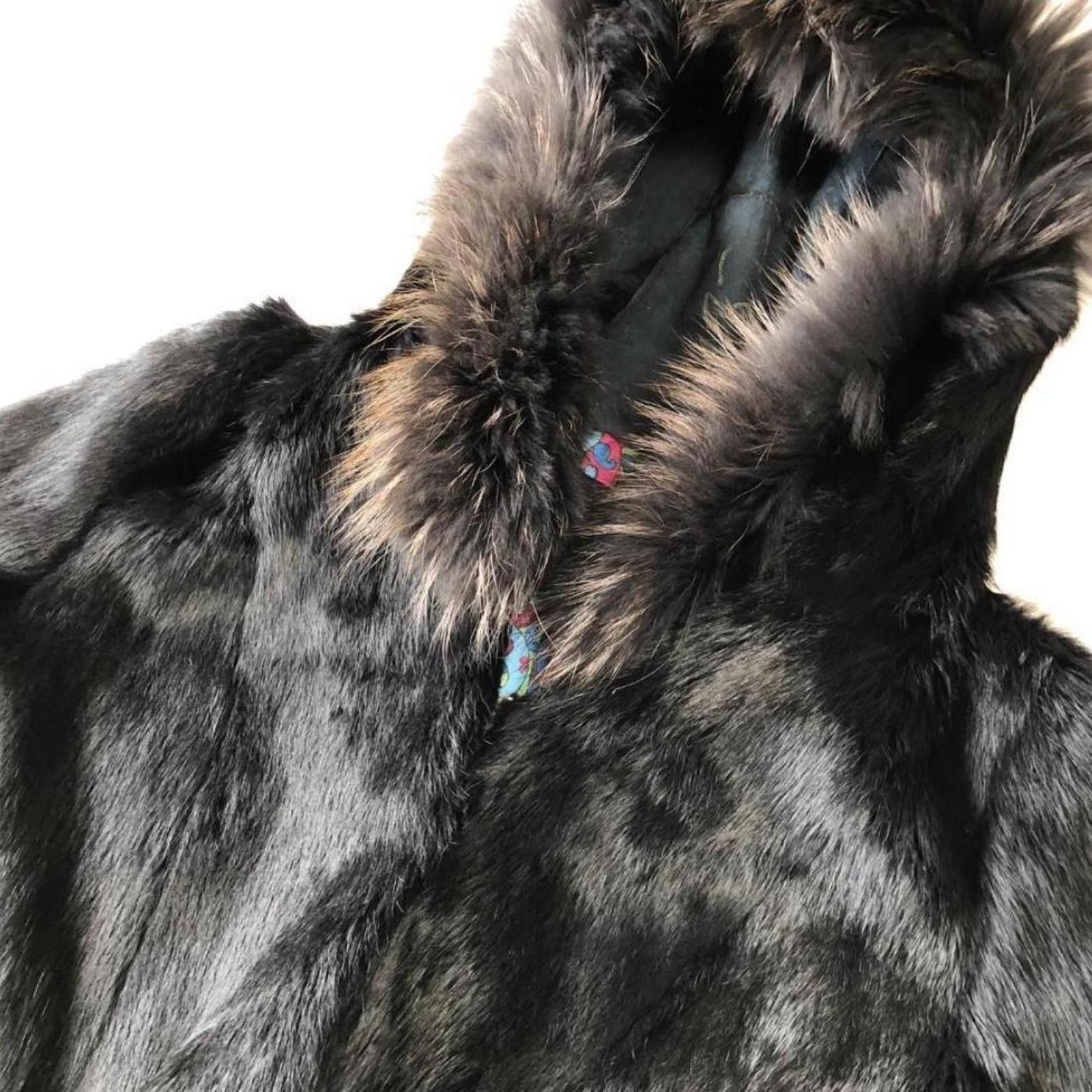 Other Real rabbit and raccoon fur 2000s poncho style jacket coat Size XS / US 0-2 / IT 36-38 - 5 Thumbnail