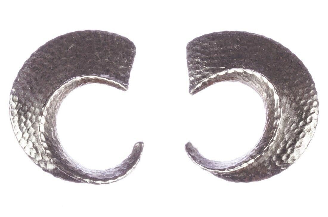 Designer Clara Studio Hammered Abstract Hoop Earrings Size ONE SIZE - 1 Thumbnail