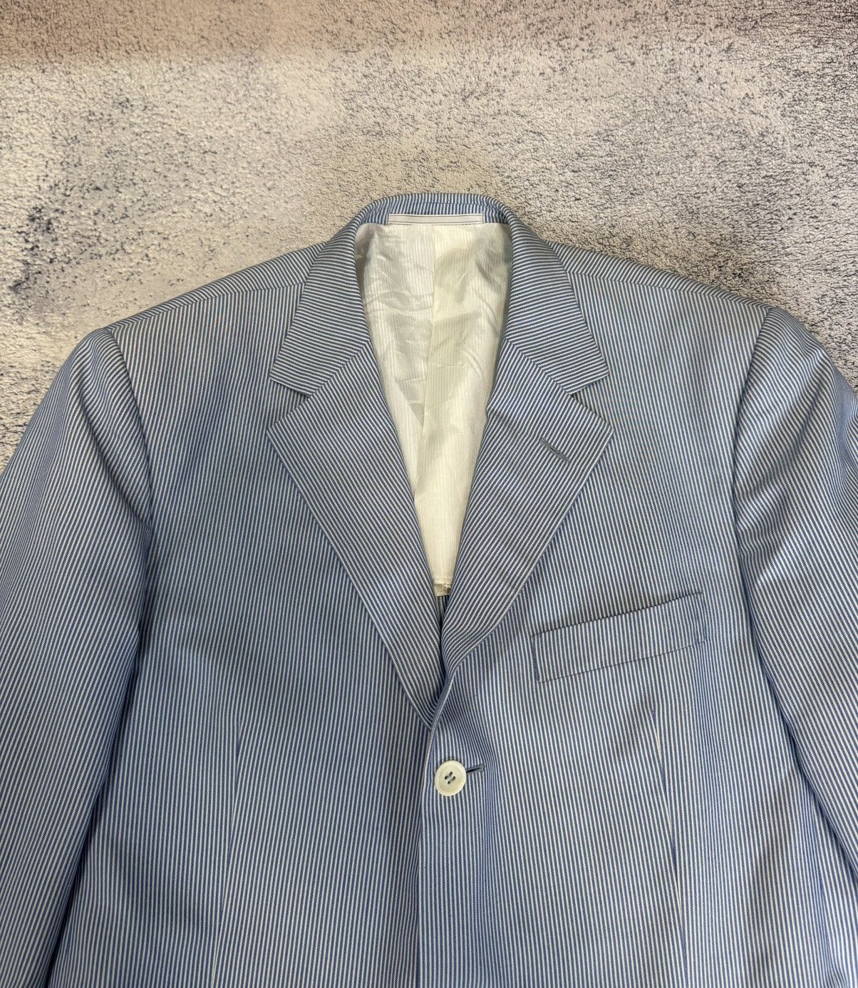 Ermenegildo Zegna Ermenegildo Zegna Soft Silk Blazer 52R Seersucker Luxury Size 42R - 3 Thumbnail