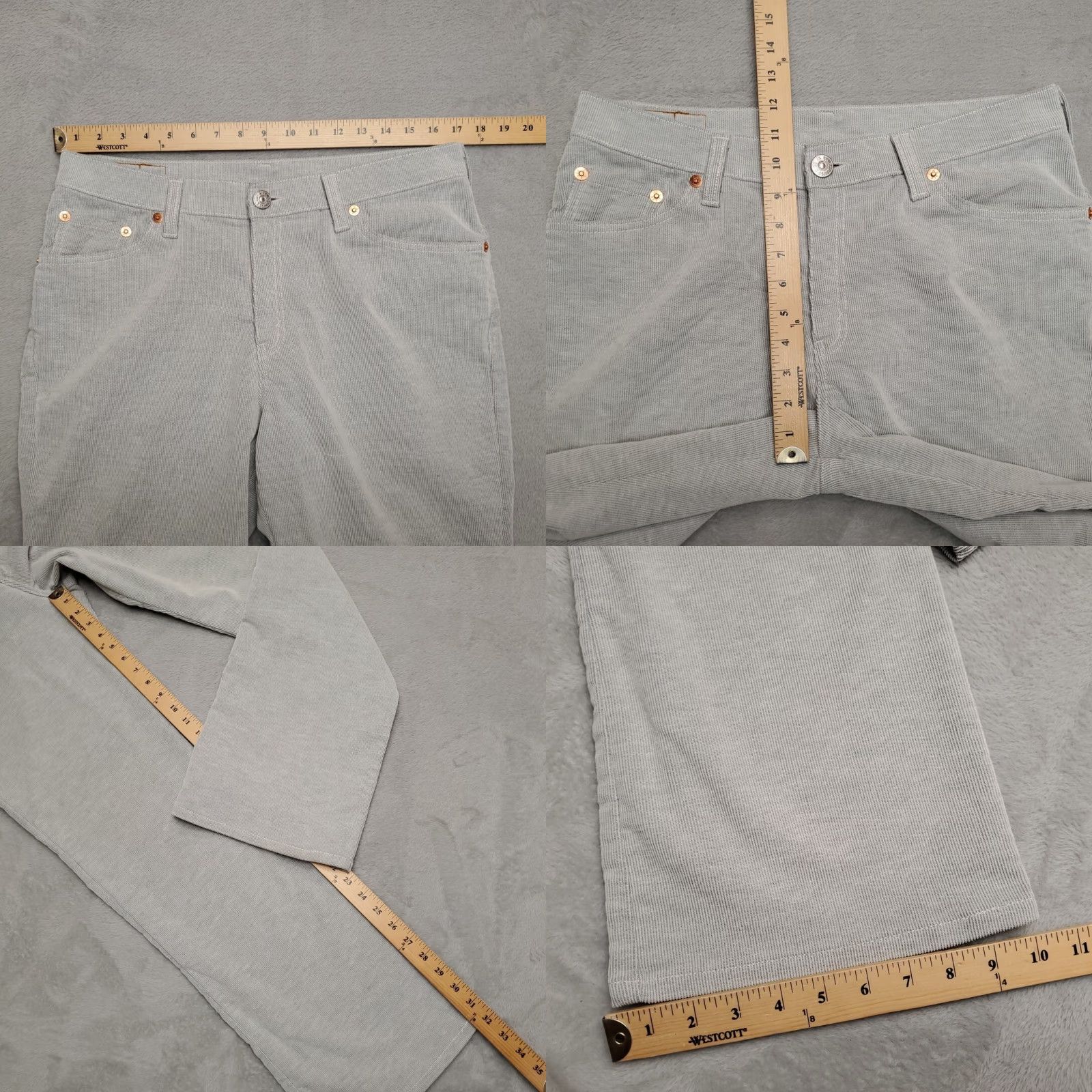 Etro VINTAGE Levis Pants Women 13 M Gray Corduroy 517 Boot Cut Retro Y2K 90s Style Casual Mens Womens Girls Boys Size 34" / US 12 / IT 48 - 9 Thumbnail