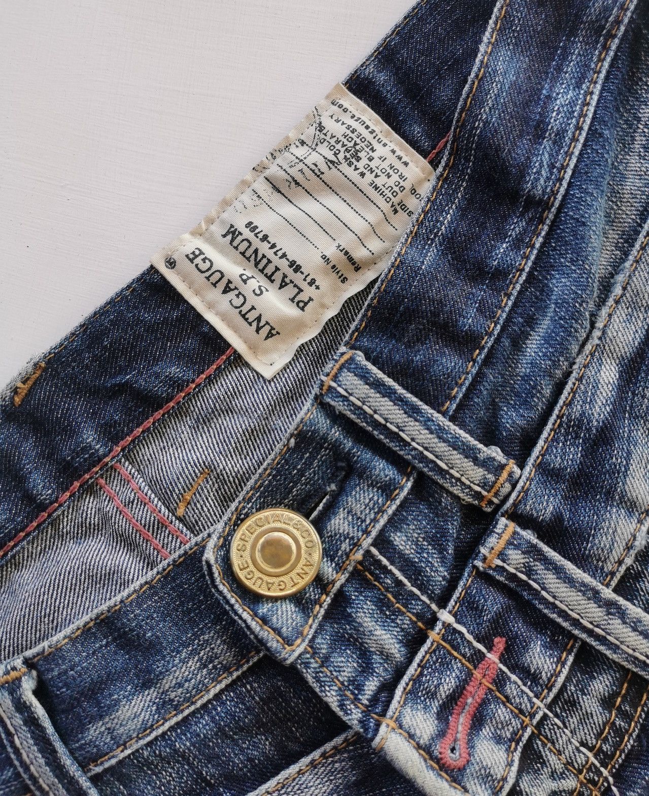 Japanese Brand Antgauge Double Waist Distressed Denim Jeans Size US 33 - 10 Thumbnail