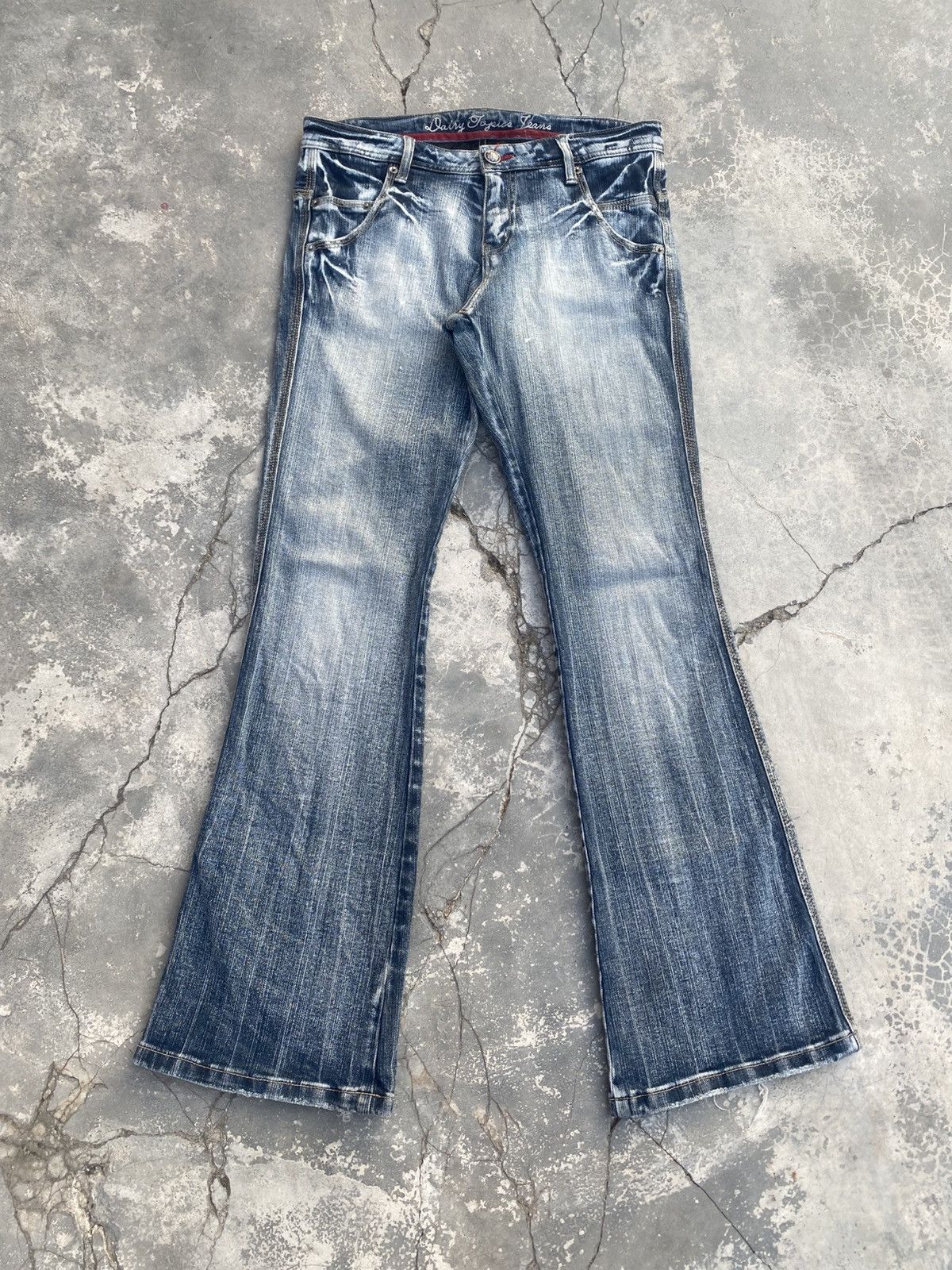 14th Addiction × If Six Was Nine × Japanese Brand DAILY TOPICS THUNDER FLARE Stretchable Jeans Size US 30 / EU 46 - 2 Thumbnail