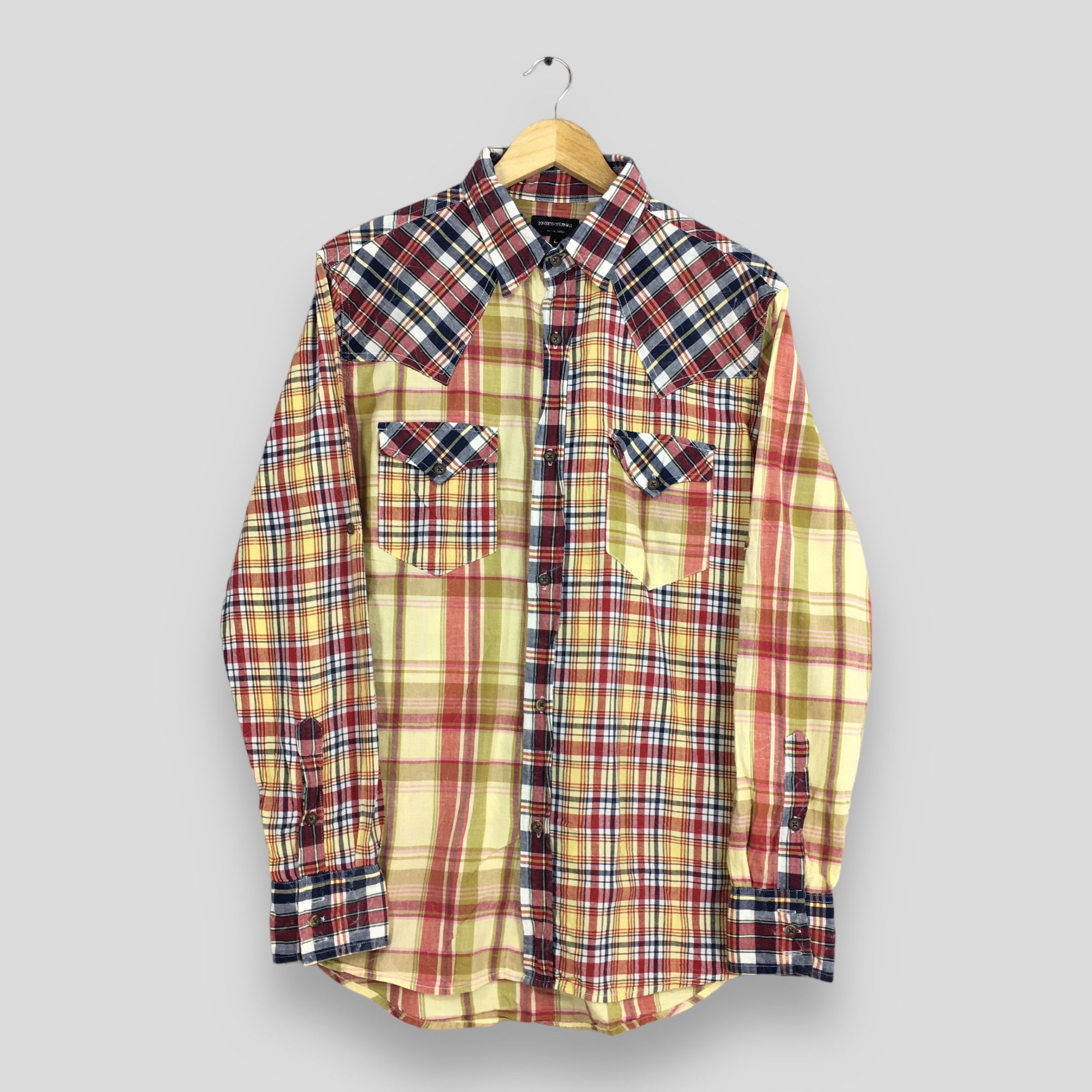 14th Addiction Vintage Power To The People Tartan Patchwork Flannel Shirt L Size US L / EU 52-54 / 3 - 1 Thumbnail
