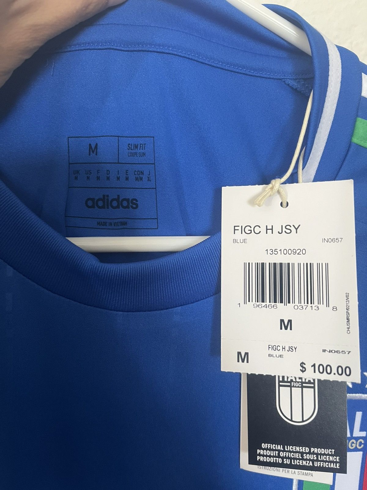 Adidas Adidas Italy Euro 2024 Home Soccer Jersey Blue Calafiori 5 Size US M / EU 48-50 / 2 - 2 Thumbnail