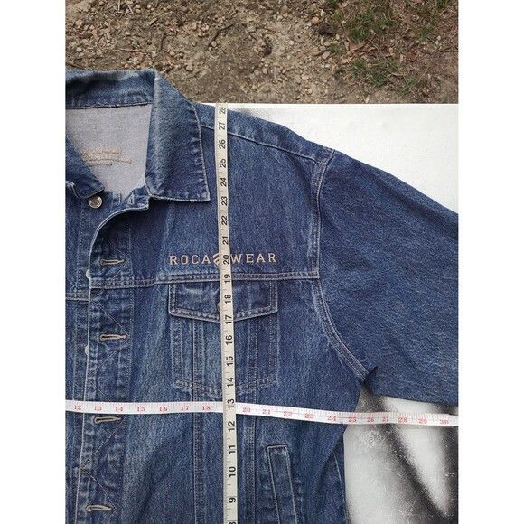 Rocawear Vintage Rocawear Denim Trucker Jacket 90s Leather Patch Size US XXL / EU 58 / 5 - 9 Thumbnail