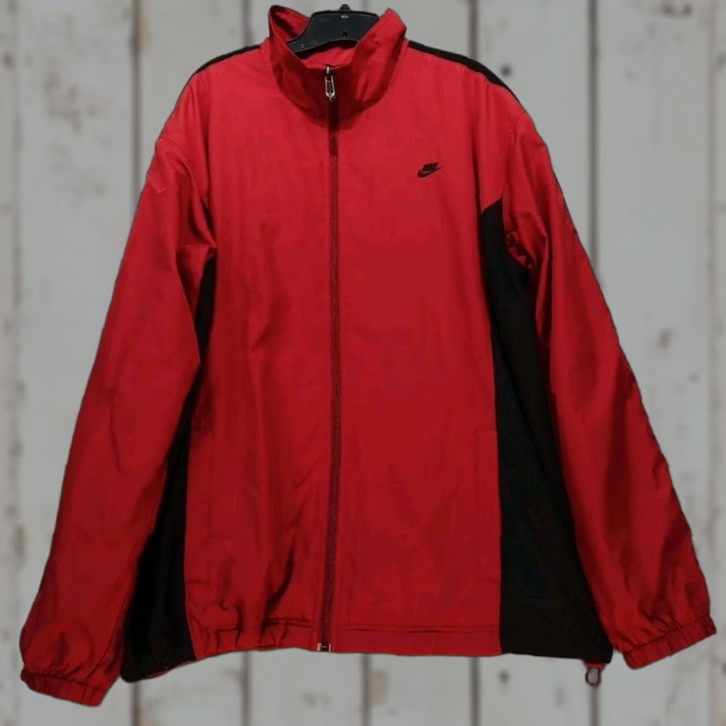 Nike VTG Nike Windbreaker Men’s Jacket 2XL Full Zip Red Black Lined Waist Drawstring Pocket Logo Casual Travel Workwear Hardwear? Size US XXL / EU 58 / 5 - 1 Thumbnail