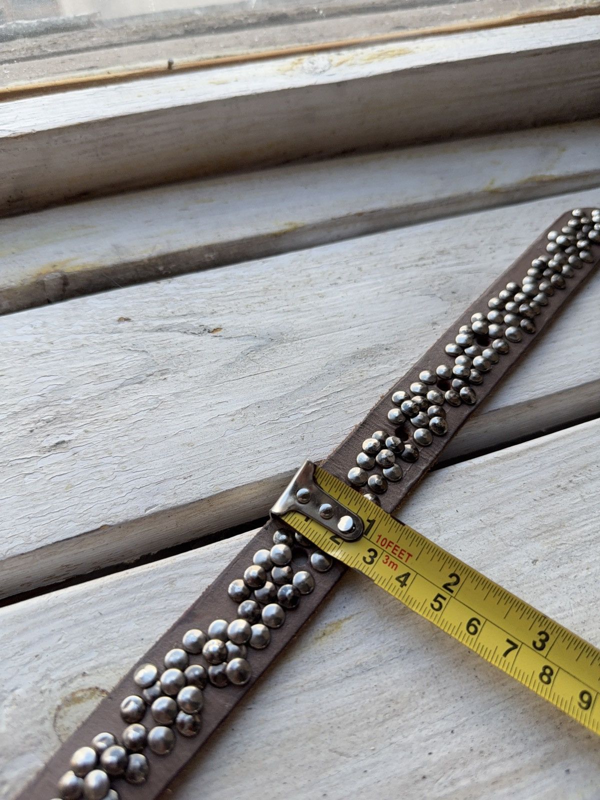 Vintage Vintage Japanese Leather Punk Emo Rock Goth Y2K Drill belt Size ONE SIZE - 12 Thumbnail