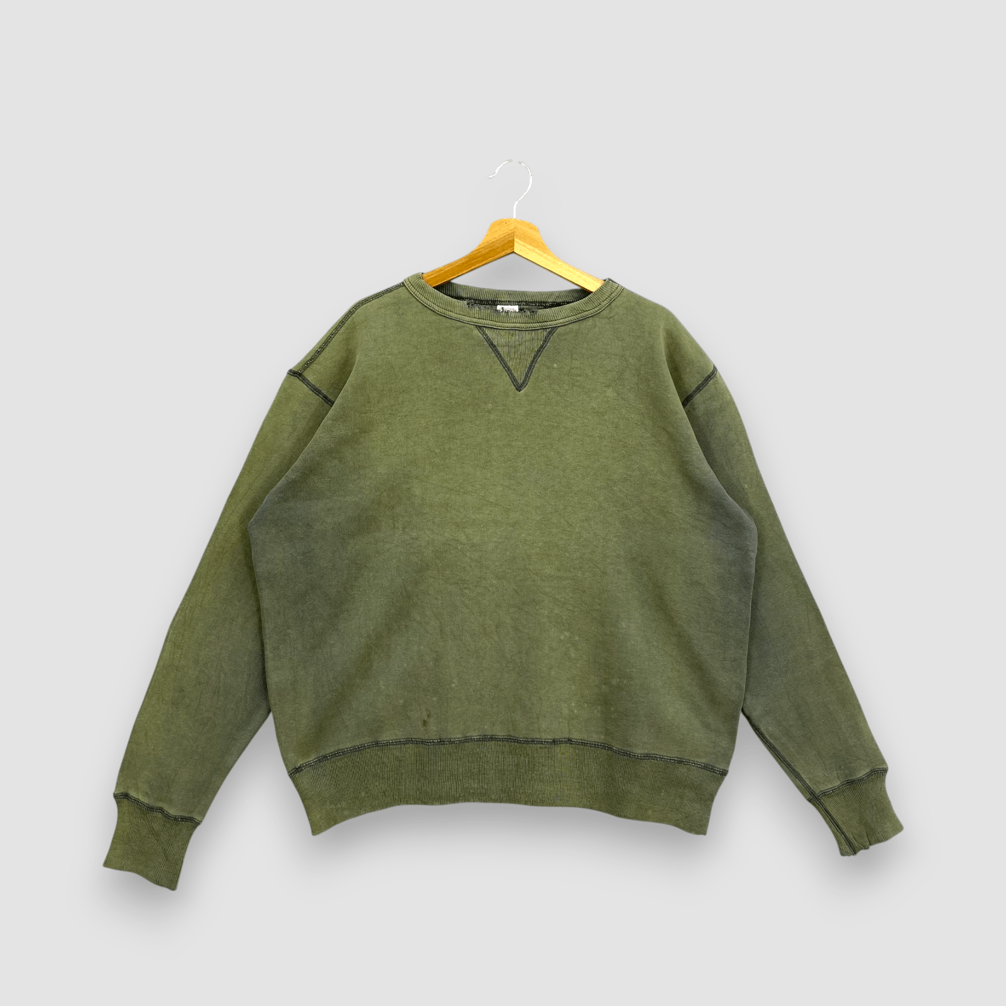 Japanese Brand Vintage 80s Hinoya Jumper Double V Stitch Faded Sweater Size US XL / EU 56 / 4 - 1 Thumbnail