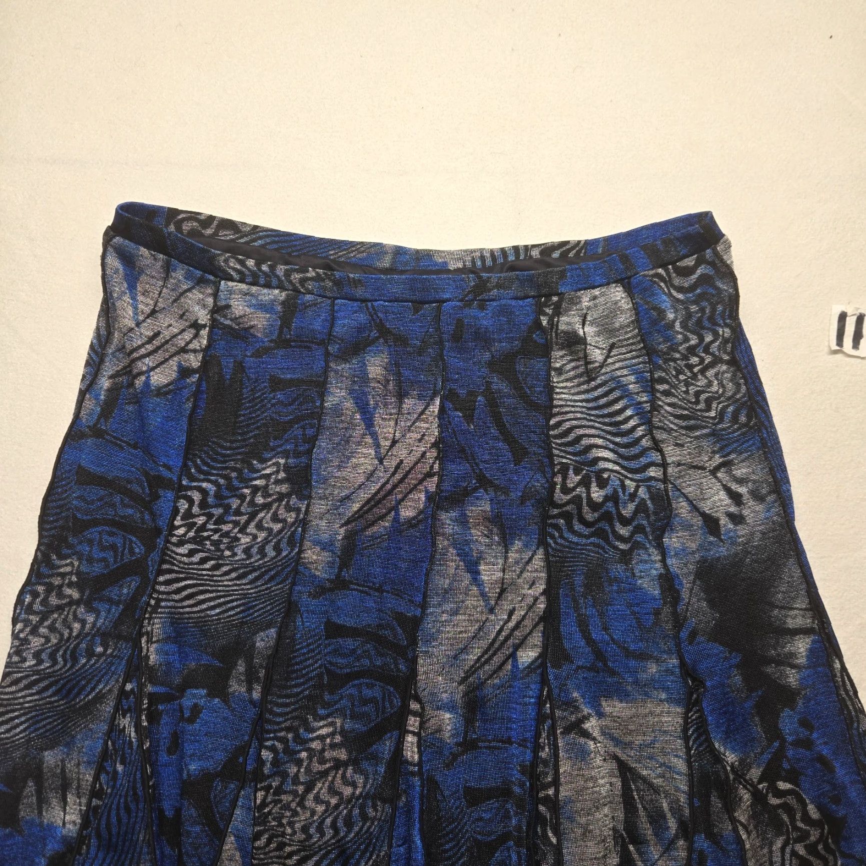 Vintage Nancy Bolen for City Girl Skirt - Midi Elastic Waist Womens XL Blue - City Theme Size 40" / US 18 - 2 Thumbnail