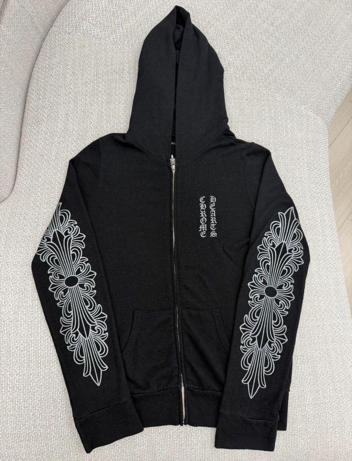 Chrome Hearts Chrome Hearts Black Scroll Horseshoe Zipper Wool JacketF0446 Size US M / EU 48-50 / 2 - 1 Thumbnail