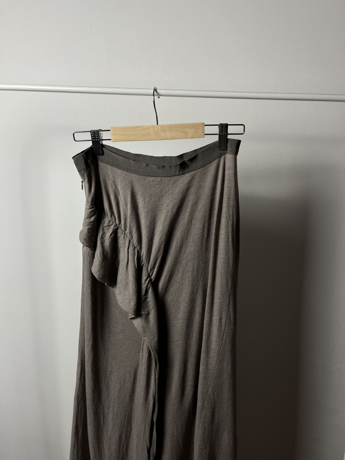 Jean Paul Gaultier × Vintage Jean Paul Gaultier Femme taupe maxi draped wool skirt Size 30" / US 8 / IT 44 - 2 Thumbnail