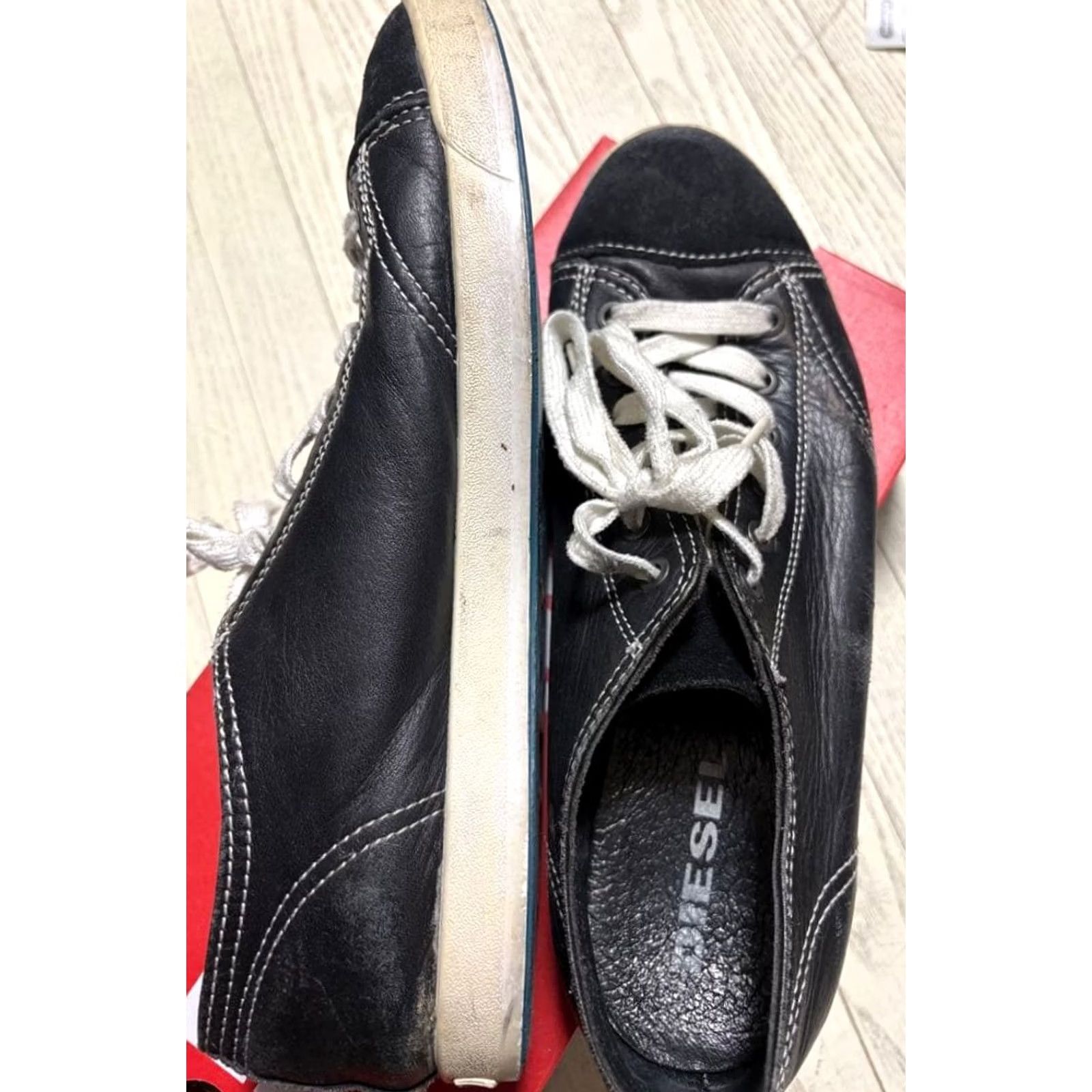Diesel VINTAGE Diesel Men 10.0US Black Leather Sneakers Luxury Casual Stylish Durable 90s 00s Size US 10 / EU 43 - 7 Thumbnail