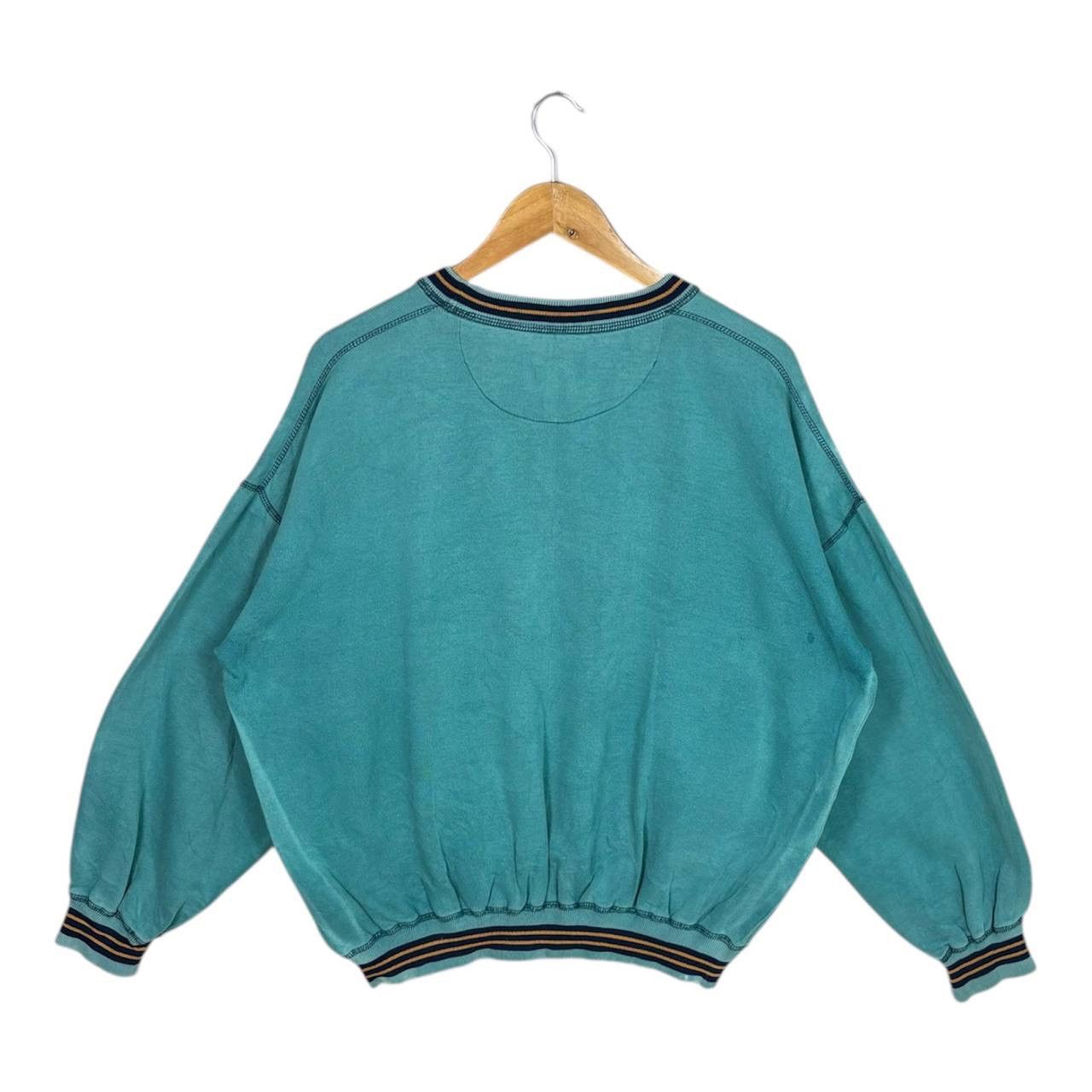 Chaps Ralph Lauren × Vintage Vintage 90s Chaps Ralph Lauren Sun Faded Green Sweatshirt Size US M / EU 48-50 / 2 - 2 Thumbnail