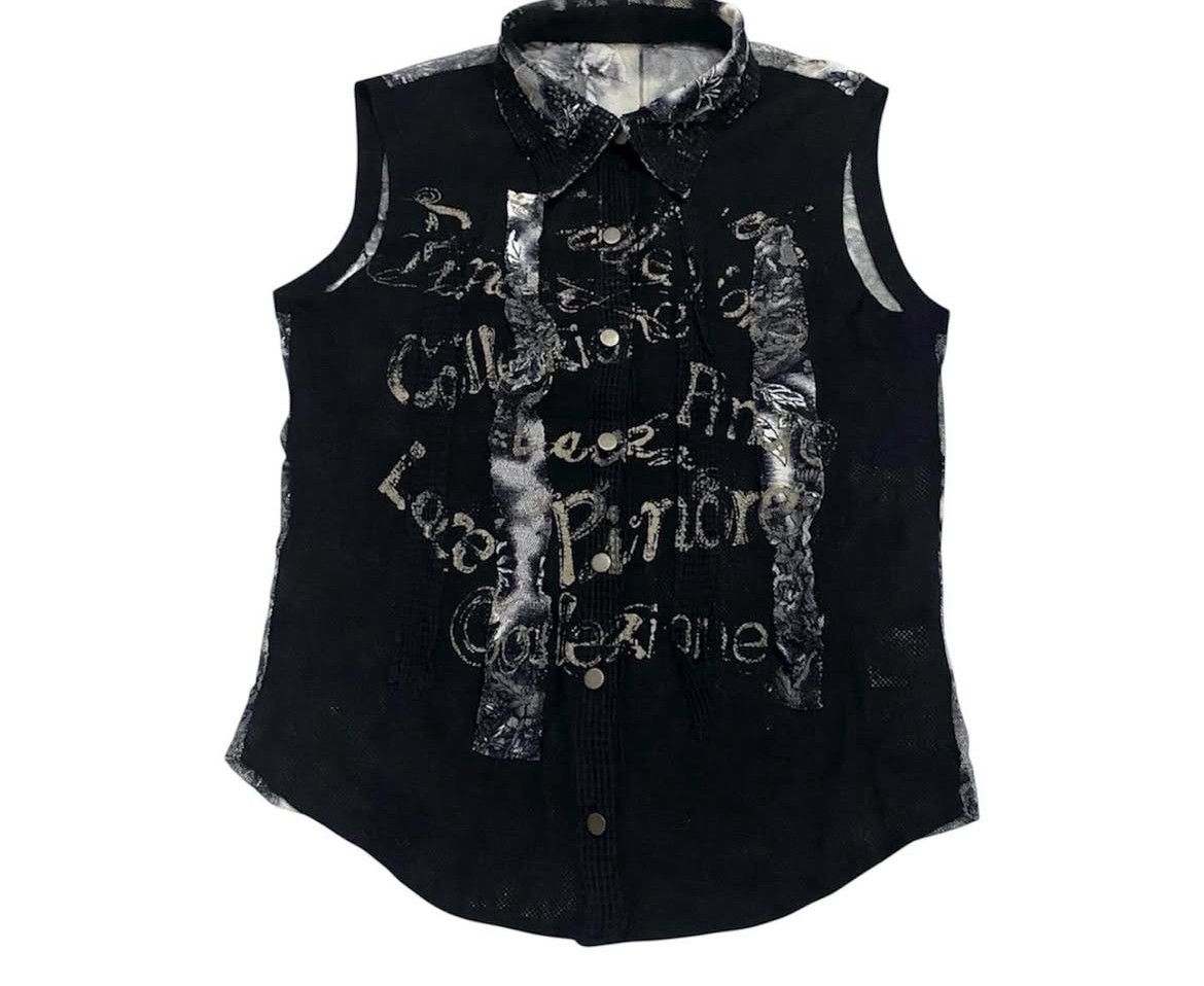 Japanese Brand 2000s Pinore Poem Abstract Mesh Sleveeless Shirt y2k Lgb Size US S / EU 44-46 / 1 - 1 Thumbnail