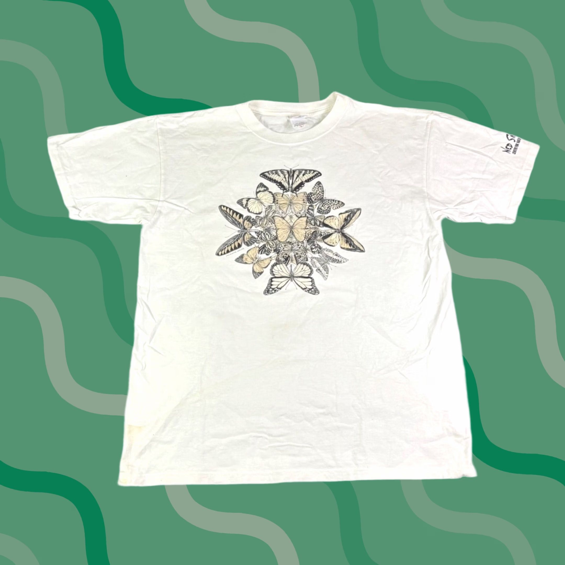 Anvil VINTAGE Wayne Whelpton Butterfly T-Shirt Ned Smith Nature Art White Large Mens Graphic Tee 2000s 100% Cotton Size US L / EU 52-54 / 3 - 1 Thumbnail