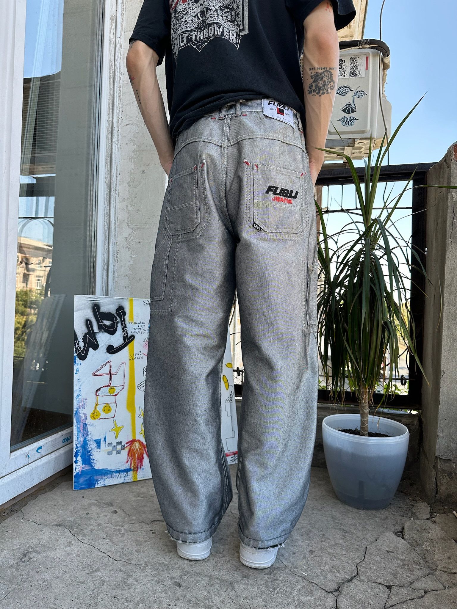パンツ FUBU Gradation nylon baggy pants FUBU Gradation nylon baggy pants