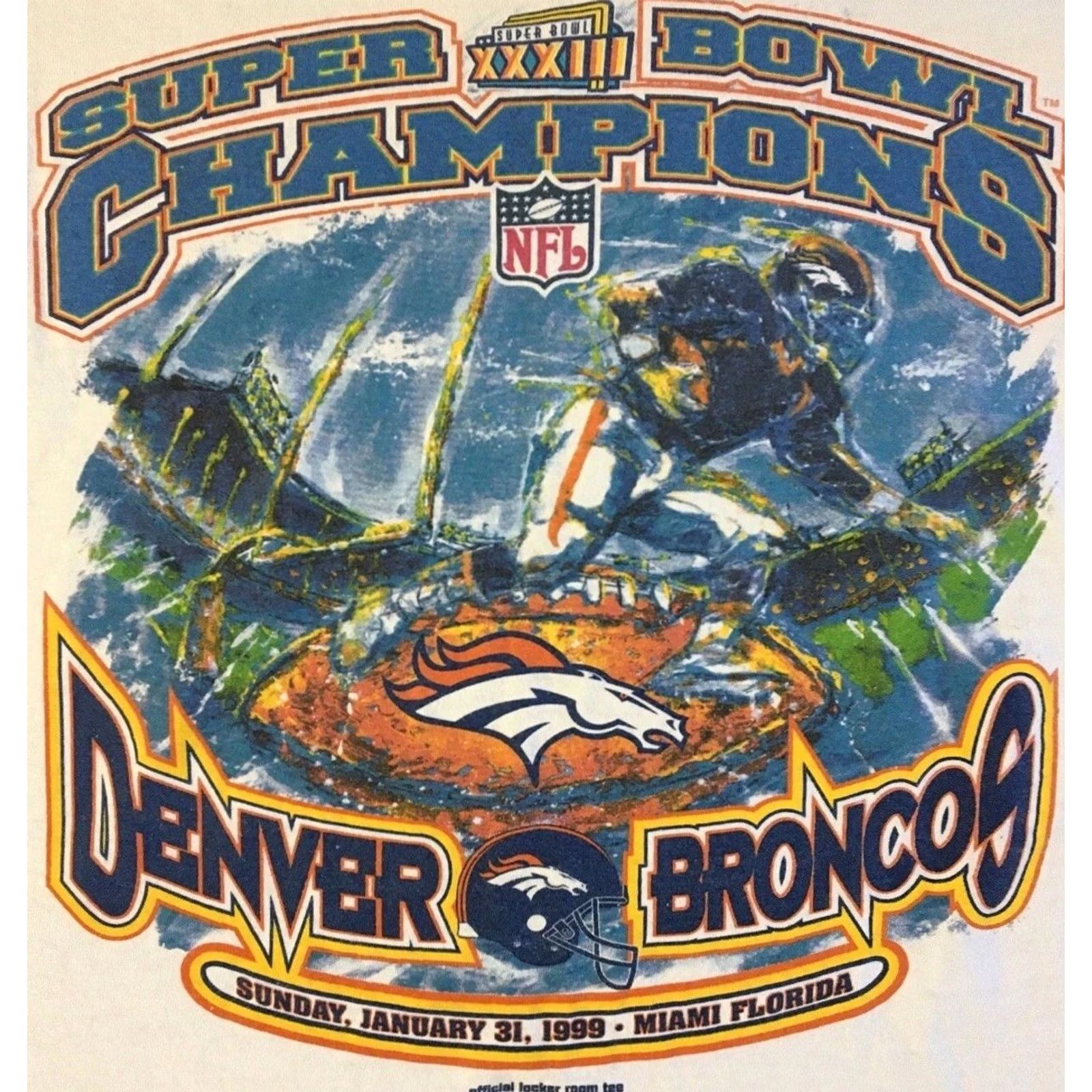 Starter VINTAGE Denver Broncos Shirt Mens S White 90s Starter Faded Super Bowl XXXIII Grunge Size US S / EU 44-46 / 1 - 2 Thumbnail
