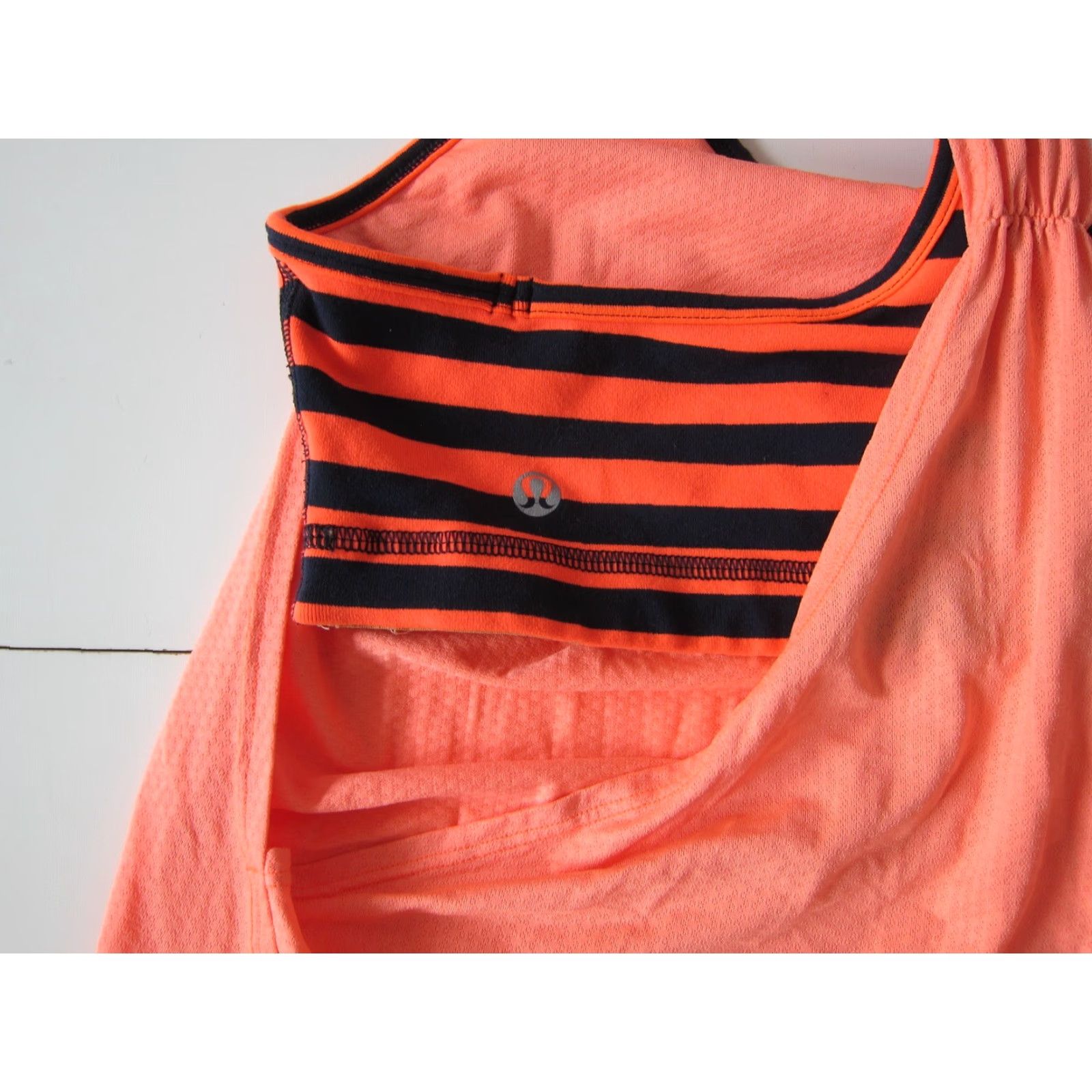Lululemon Lululemon Orange Blue Stripe Sport Bra Racerback Yoga Run Workout Tank Top S Size S / US 4 / IT 40 - 7 Thumbnail