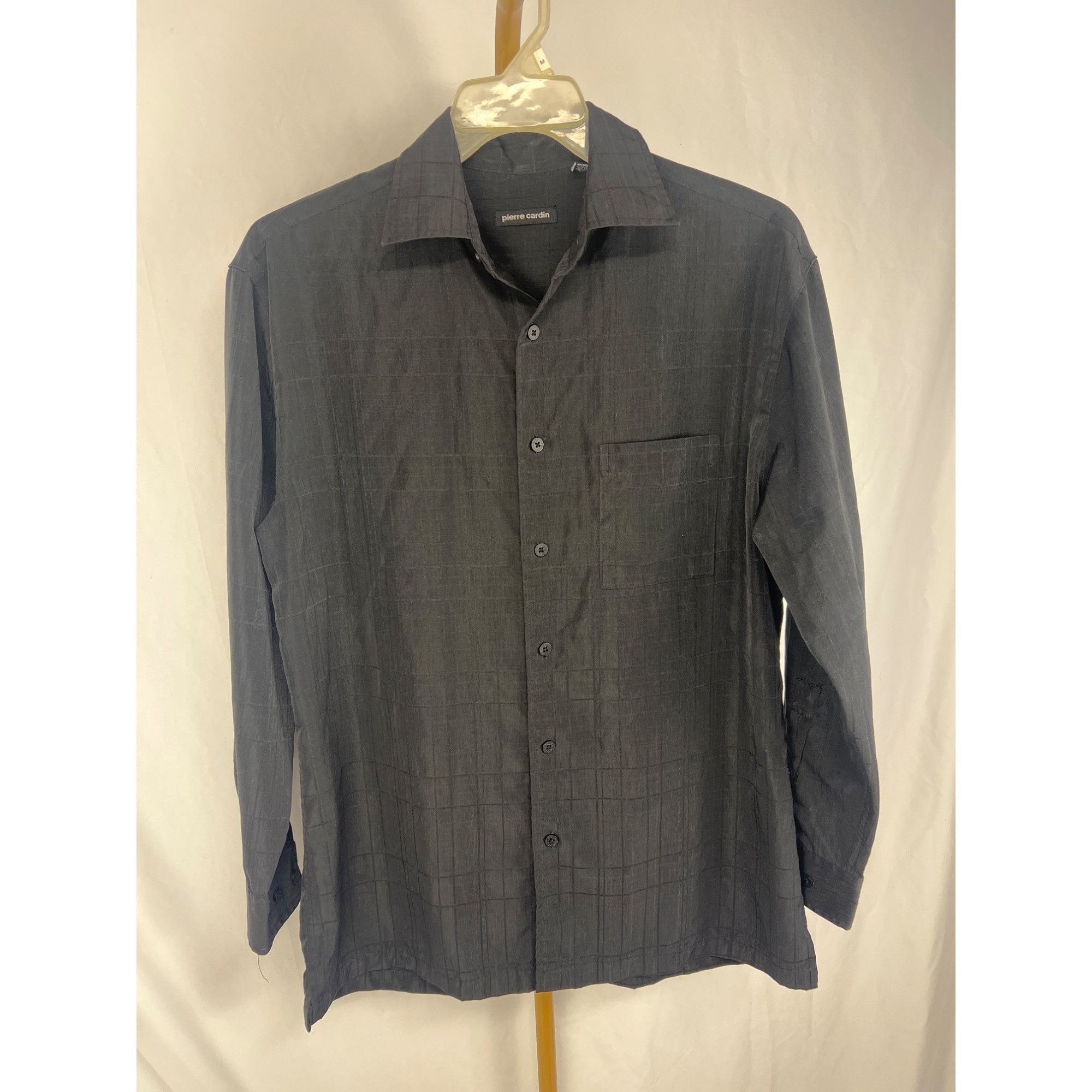 Pierre Cardin Pierre Cardin Mens Black Long-Sleeve Button-Up Shirt Size M Size US M / EU 48-50 / 2 - 1 Thumbnail
