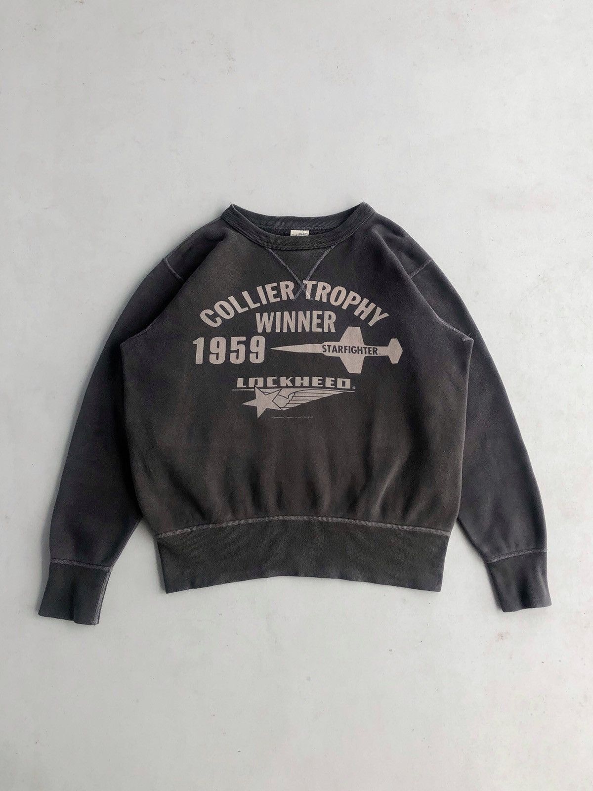 image of Buzz Ricksons x Toyo Enterprises Buzz Rickson's Sweatshirts in Faded Black, Men's (Size Medium)