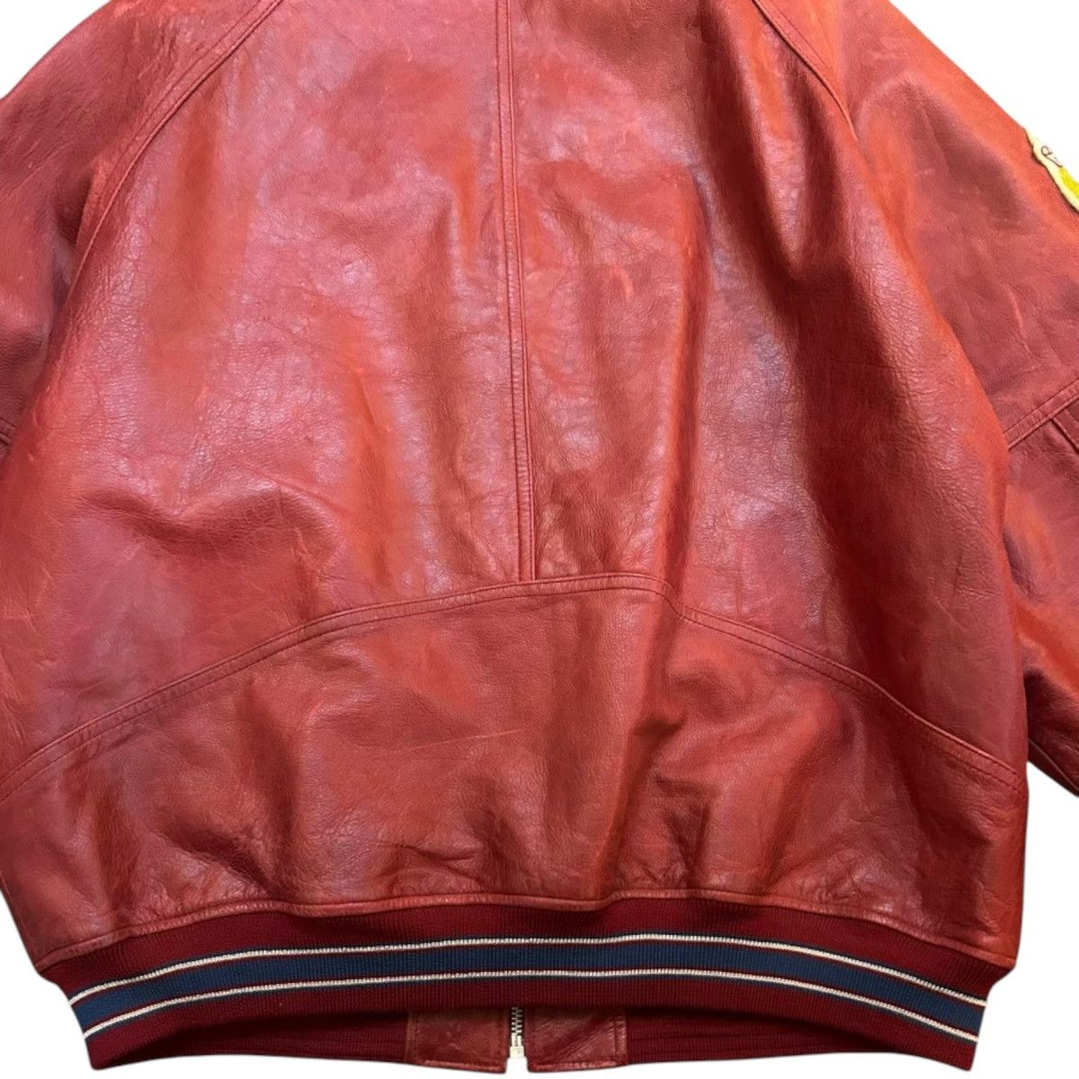 Avirex 90s Avirex Leather Varsity Bomber Jacket Mens XL Red Vintage Size US XL / EU 56 / 4 - 16 Thumbnail