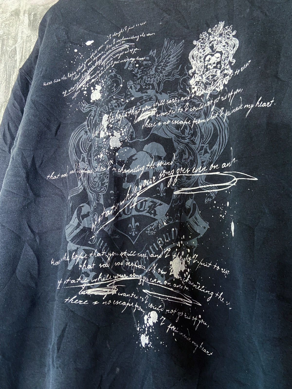 Beauty Beast × Hysteric Glamour × Japanese Brand ROCK SKULL POEM SWEATSHIRT JAPAN Size US XL / EU 56 / 4 - 4 Thumbnail