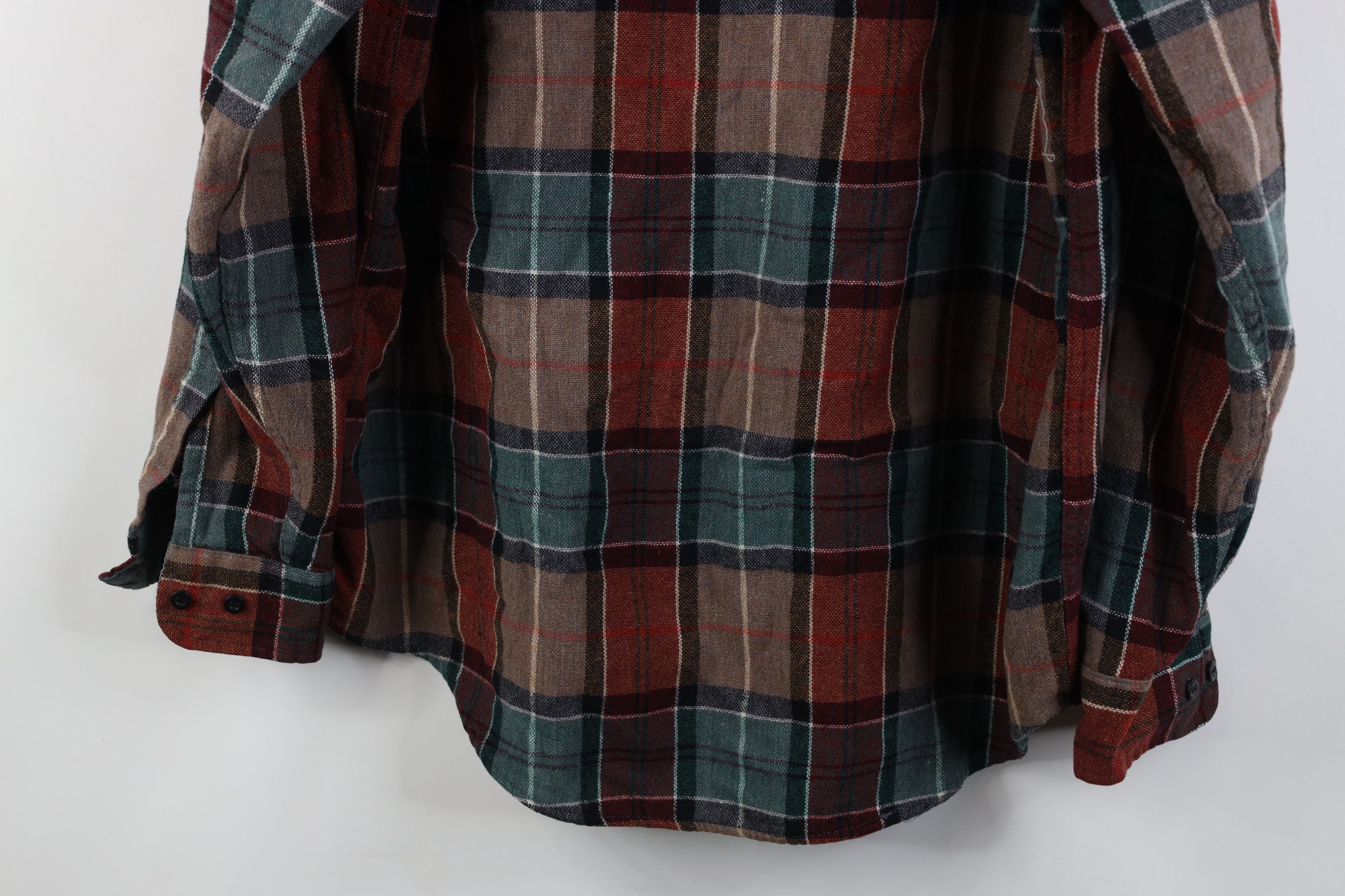 Vintage Vintage 70s 80s Streetwear Knit Collared Button Shirt Plaid Size US XL / EU 56 / 4 - 14 Thumbnail