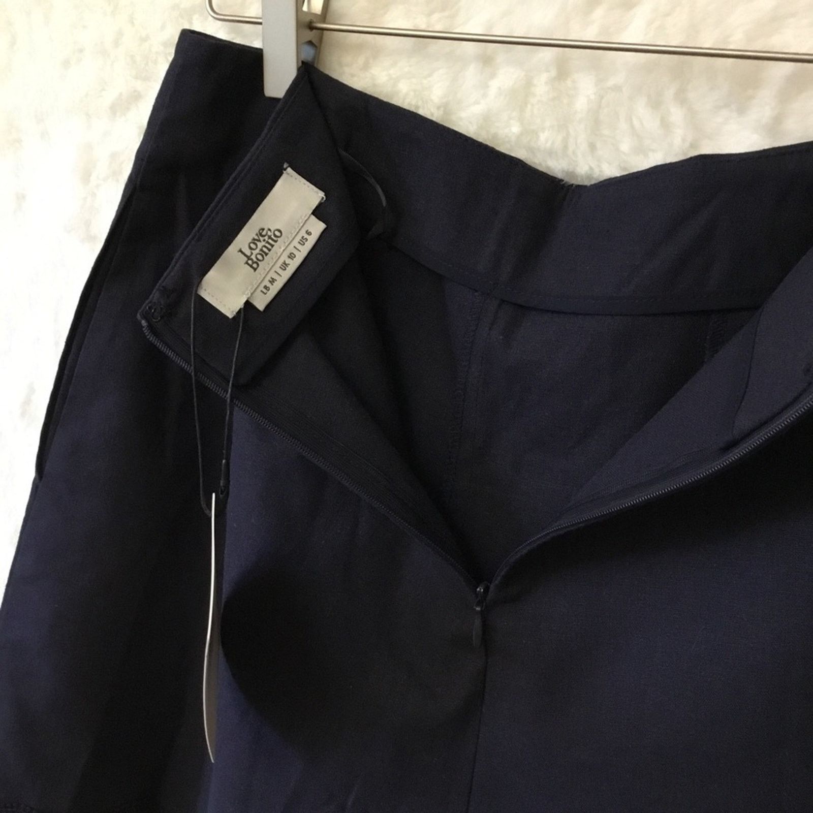 Other Love Bonito Navy Blue Linen Scallop Skorts Size 28" / US 6 / IT 42 - 10 Thumbnail