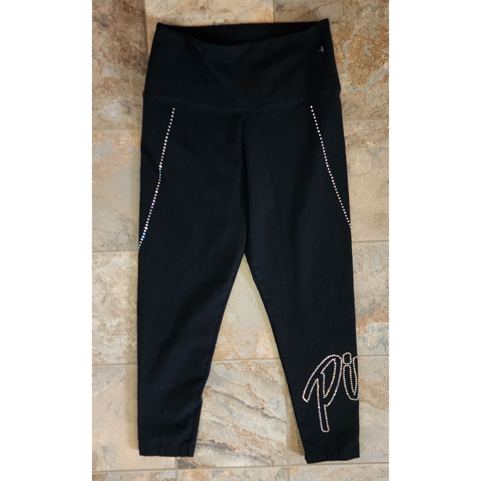 Victoria's Secret Victoria’s Secret PINK black gem stone leggings size medium Size 34" / US 12 / IT 48 - 2 Thumbnail