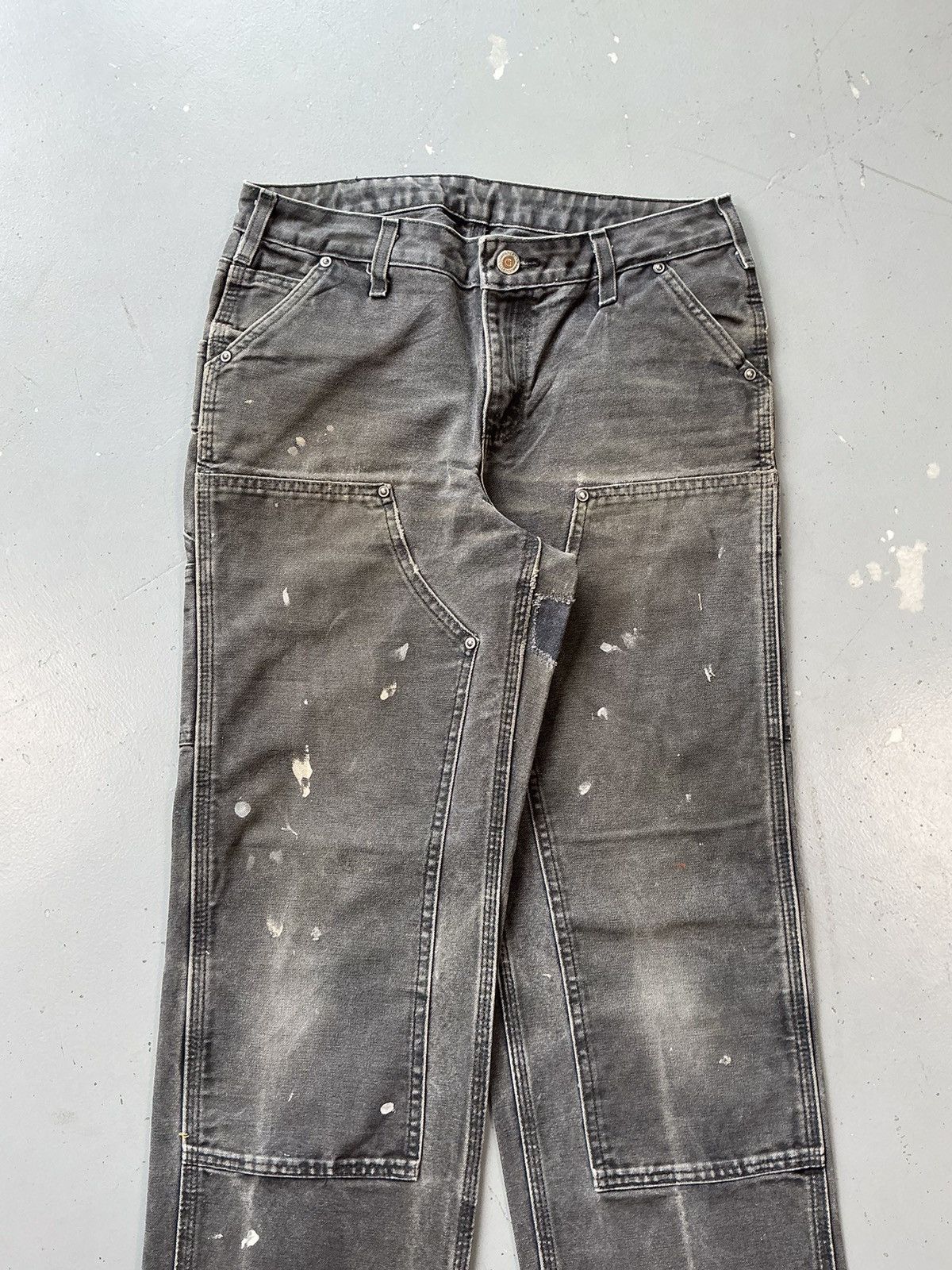 Carhartt × Vintage Vintage sunfade Carhartt B01 BLK painted double knee denim Size US 29 - 5 Thumbnail