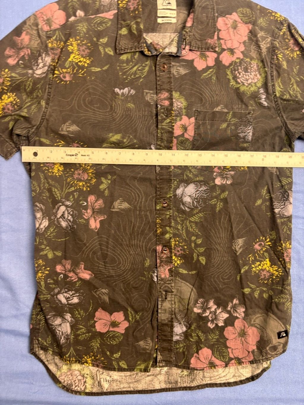 Quiksilver Men's Quiksilver Floral Button Up Shirt Size M Brown Size US M / EU 48-50 / 2 - 2 Thumbnail