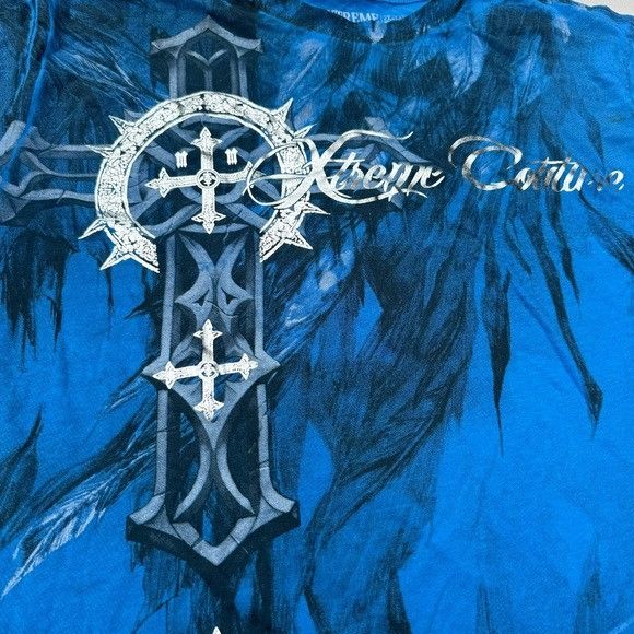 Affliction × Designer NEW XTREME COUTURE BLUE T-SHIRT SZ 2XL XXL Size US XXL / EU 58 / 5 - 2 Thumbnail
