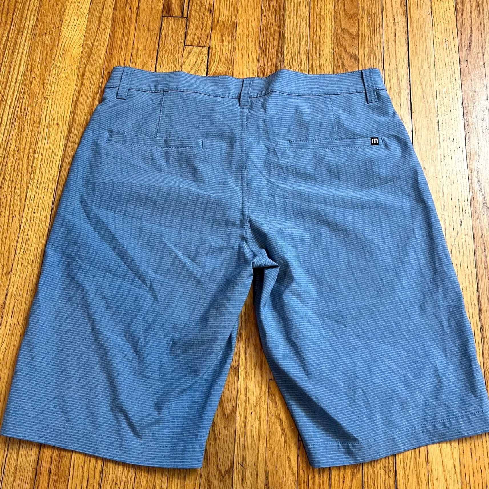 TravisMathew Travis Mathew Shorts Mens 32 Blue Performance Golf Stretch Flat Front Chino Athletic Casual Regular Men Size US 32 / EU 48 - 3 Thumbnail