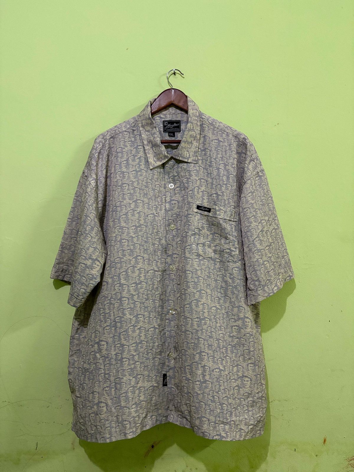 Karl Kani × Vintage Vintage Karl kani Button Shirt Full Print Face Design HipHop Size US XXL / EU 58 / 5 - 1 Thumbnail