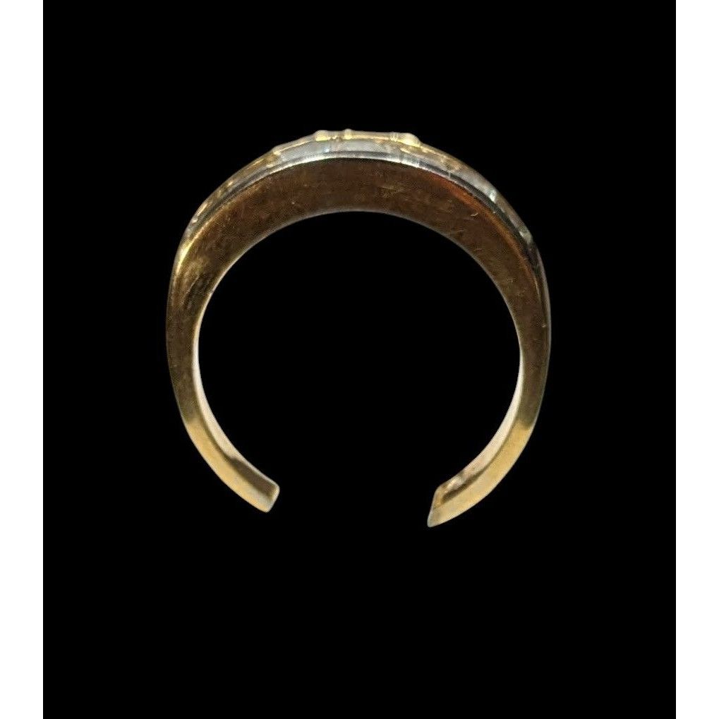 Other Elegant Signed Gold Tone Ring With Clear Gems Size ONE SIZE - 6 Thumbnail