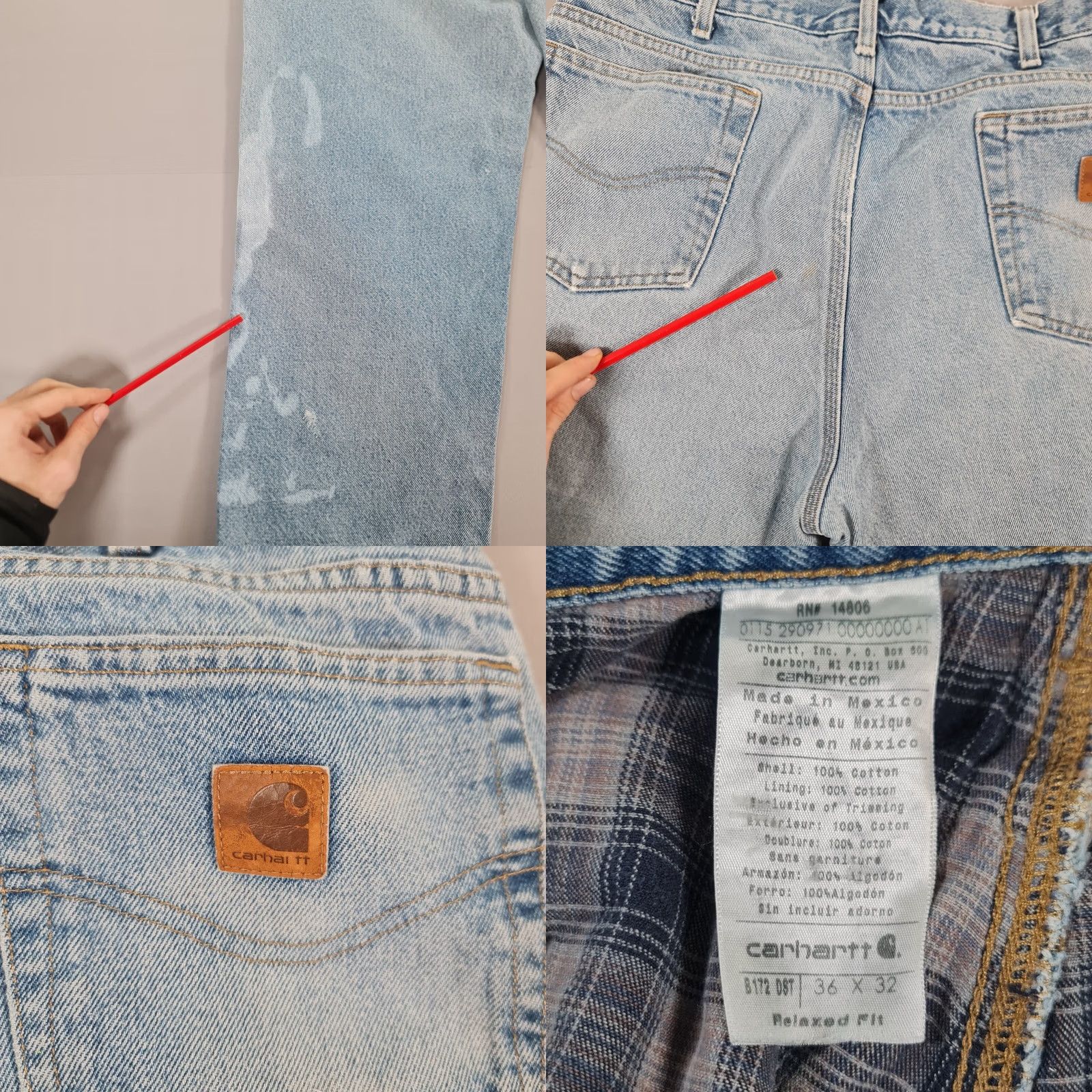 Carhartt Carhartt Jeans Blue W36 L32 Relaxed Lined 5-Pocket Denim Cotton Men's Jeans Straight Fit Size US 36 / EU 52 - 9 Thumbnail