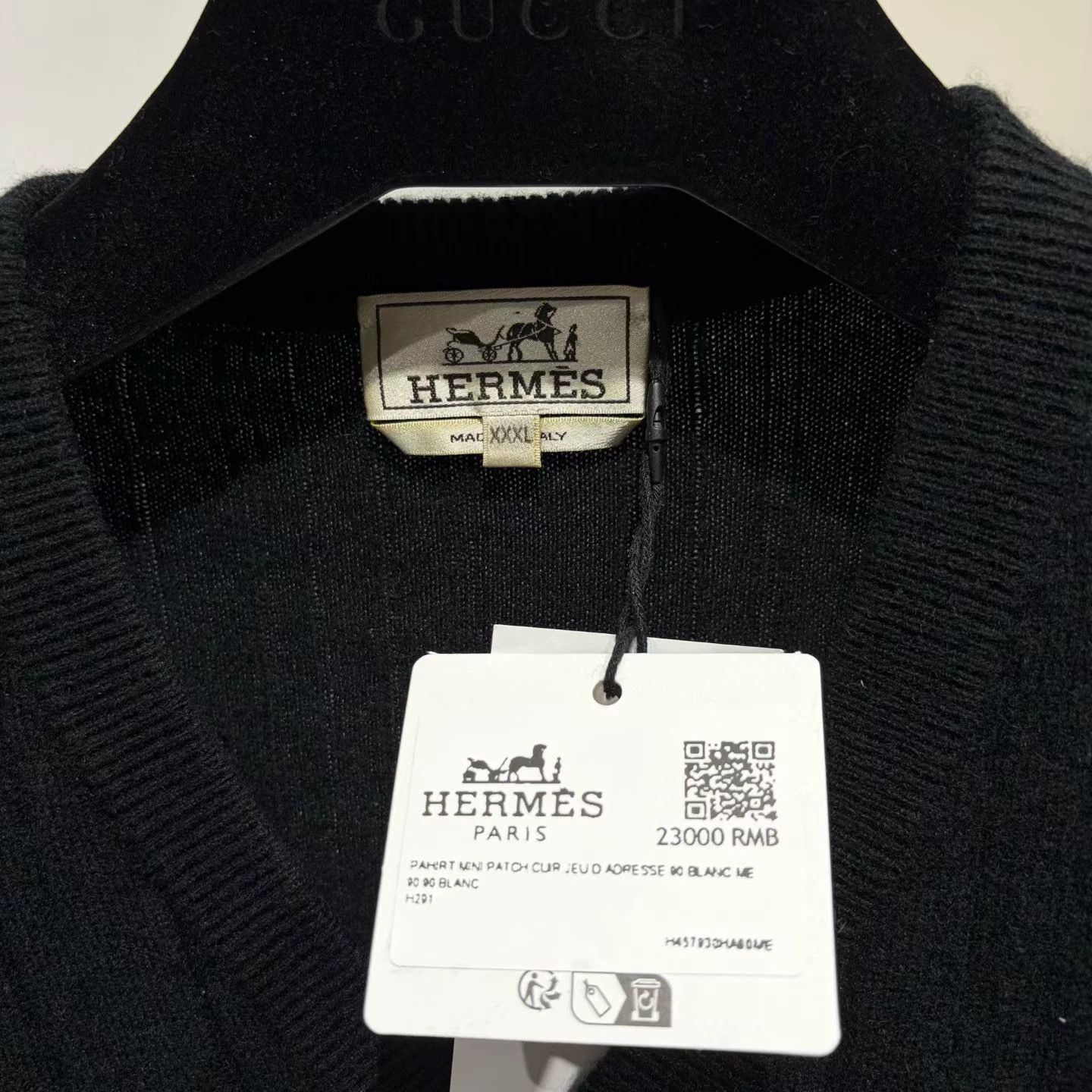 Hermes Hermes XXXL Goat Cashmere Knit Sweater Black Size US XXL / EU 58 / 5 - 4 Thumbnail