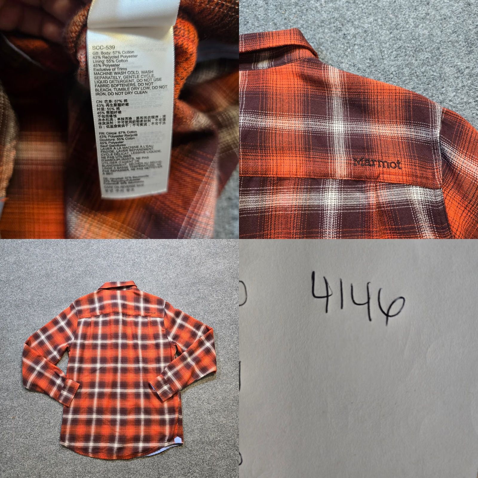 Marmot Marmot Shirt Men Small Orange Plaid Flannel Button Long Sleeve Camp Hike Outdoor Size US S / EU 44-46 / 1 - 8 Thumbnail