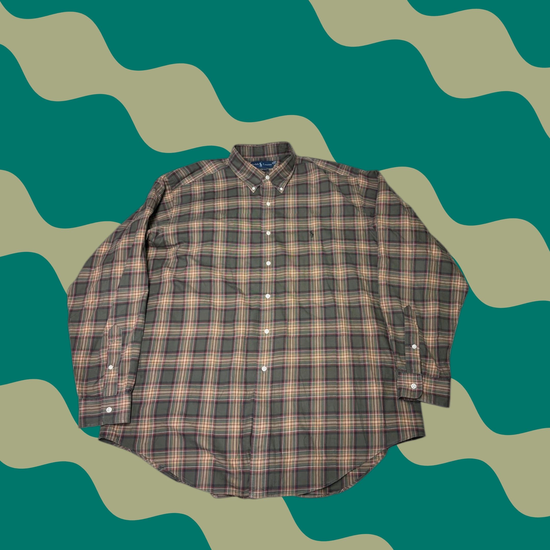 Ralph Lauren Ralph Lauren Classic Fit Plaid Button-Down Shirt Men XL Tan Long Sleeve Cotton Size US XL / EU 56 / 4 - 1 Thumbnail