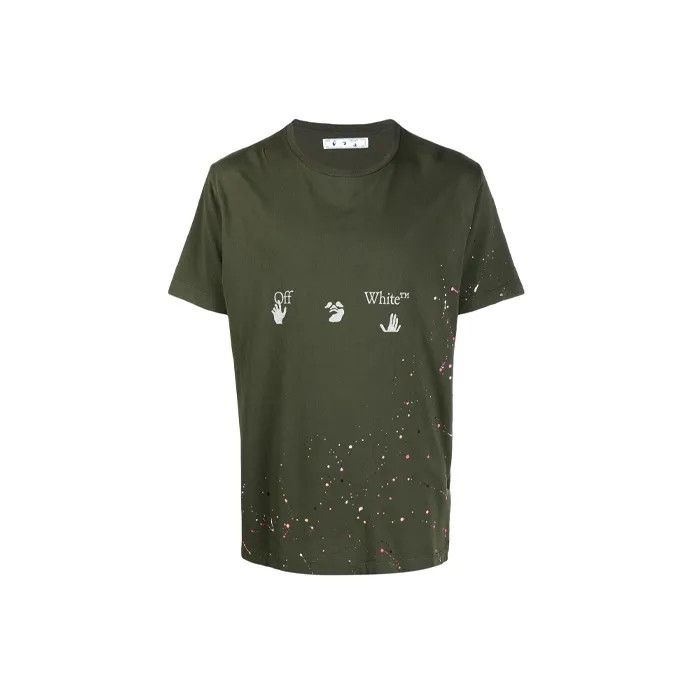 Off-White Off-White SS21 Logo Print T-Shirt in Green 0079 Size US XXS / EU 40 - 1 Thumbnail
