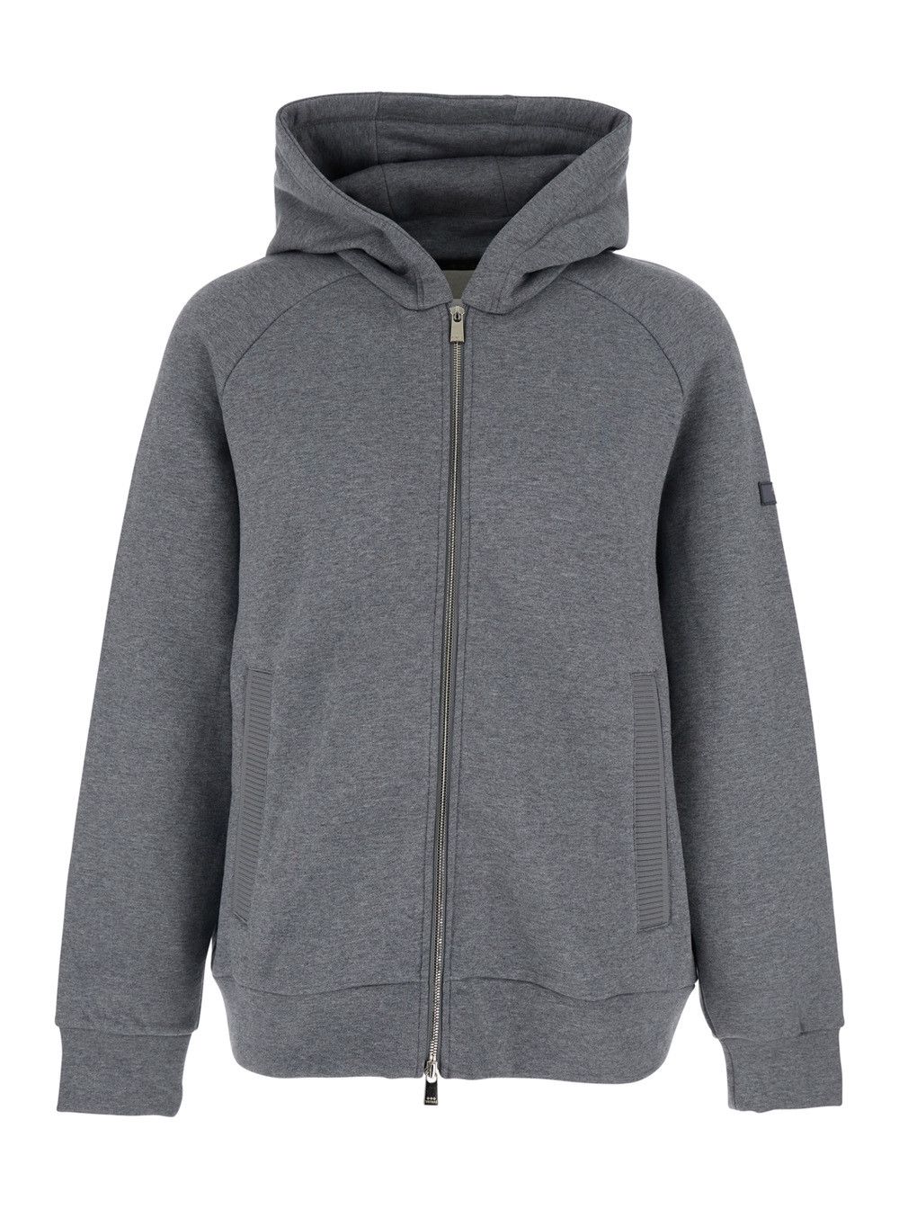 TATRAS 'Baccaro' Grey Sweatshirt with Hood and Logo Patch on the Sleeve in Cotton Man Size US L / EU 52-54 / 3 - 1 Thumbnail